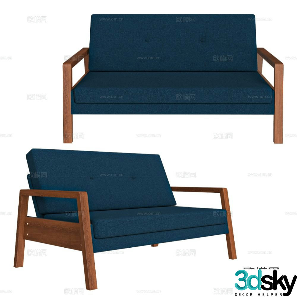 Scandic loveseat 3d model