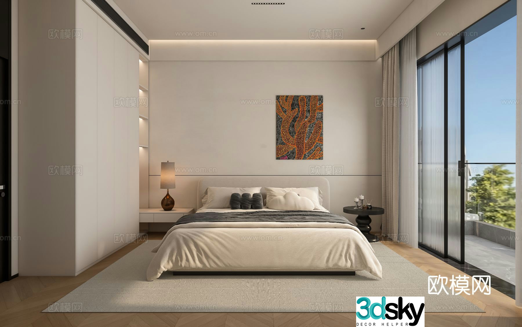 Modern bedroom master bedroom 3d model