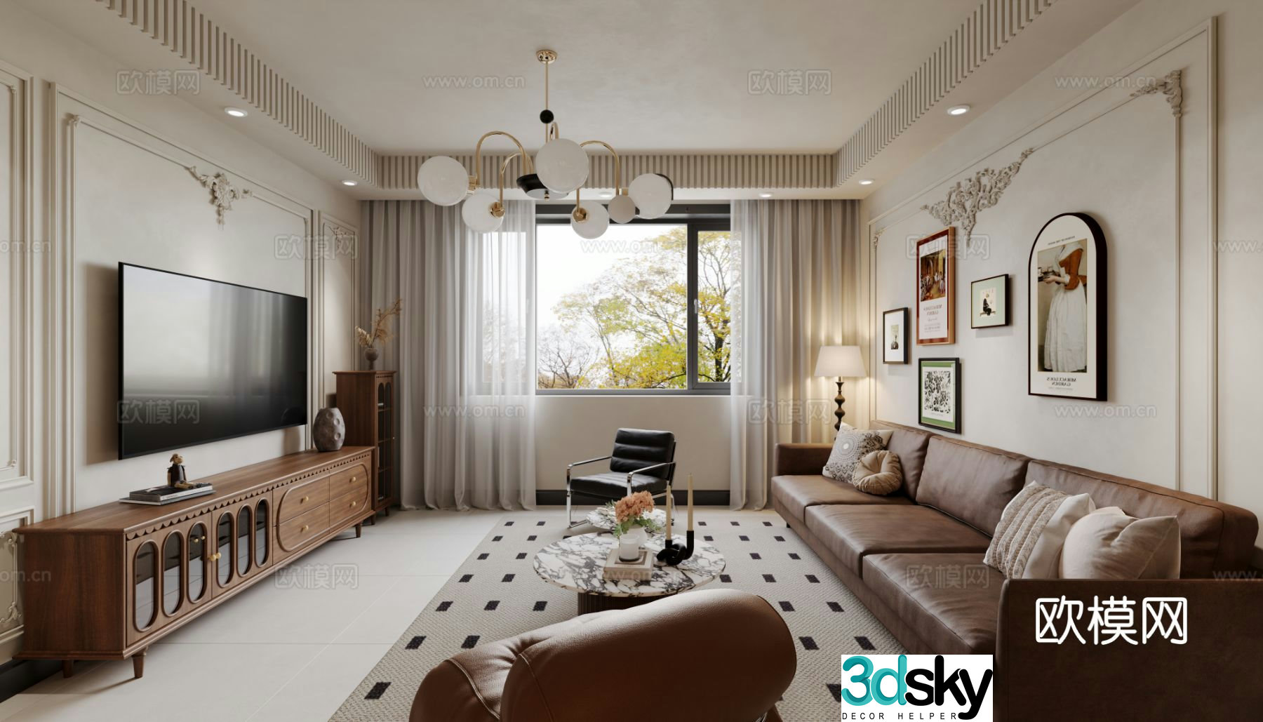 Medieval style living room 3D model