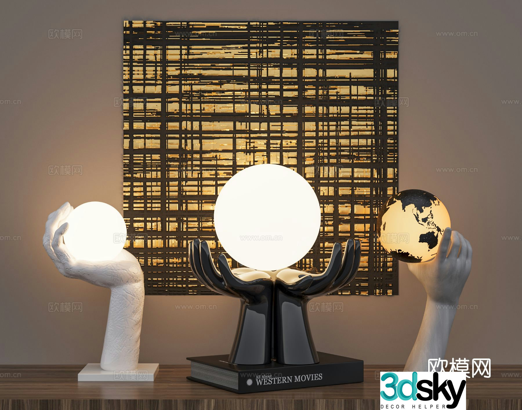 Modern desk lamp art lamp hand lamp 3d model
