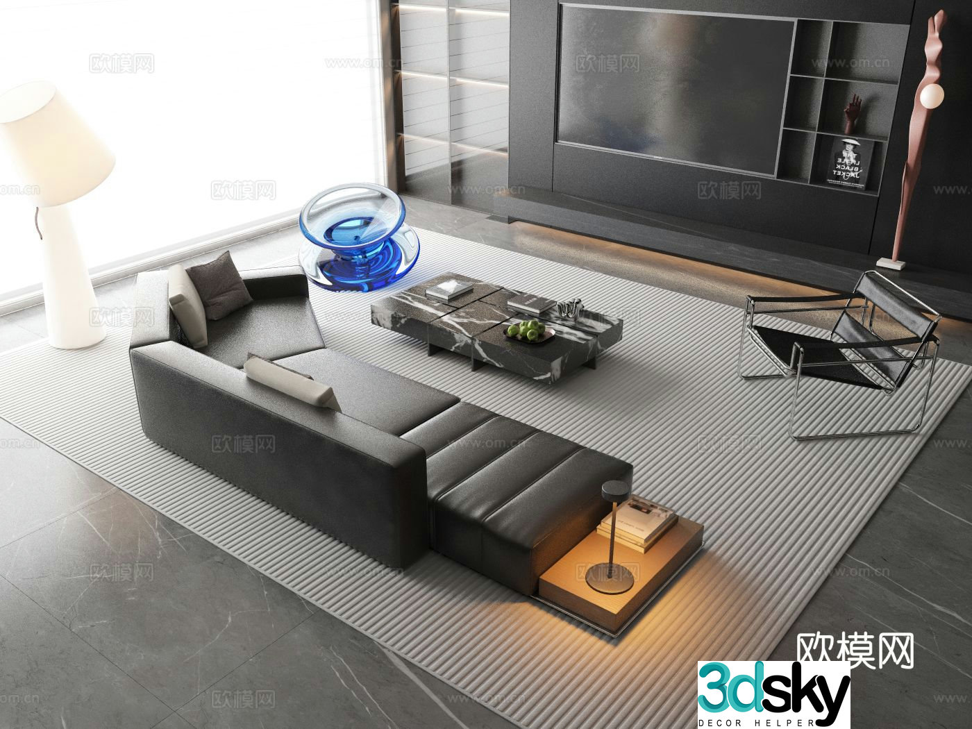 Modern sectional sofa 3d model