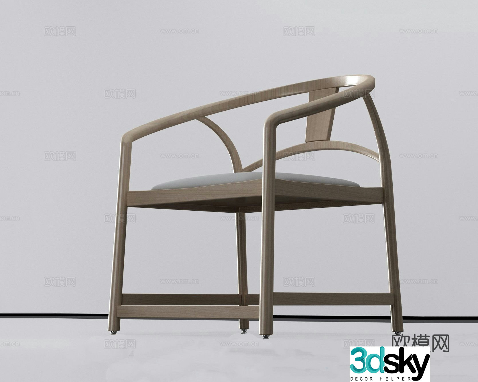 Leisure chair solid wood chair dining chair tea chair armchair armchair 3d model