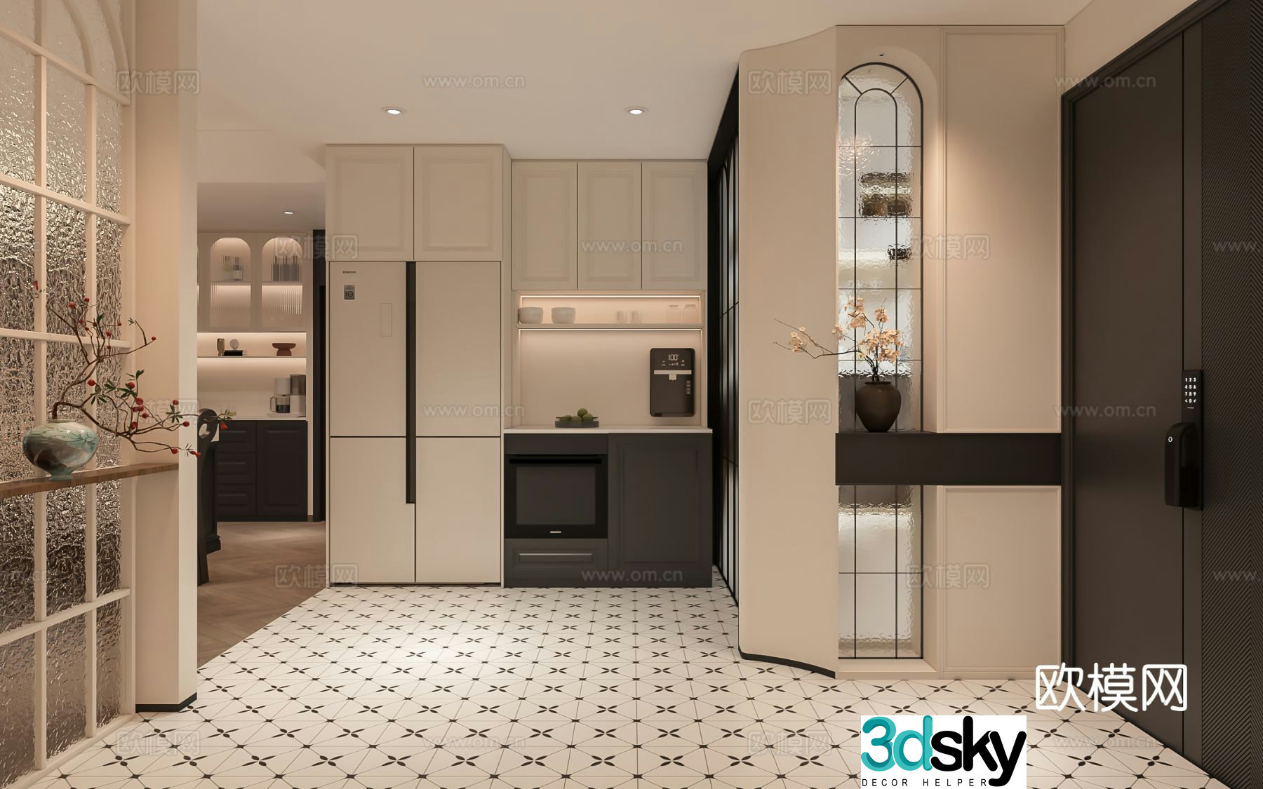 French entrance hall entrance hall 3D model