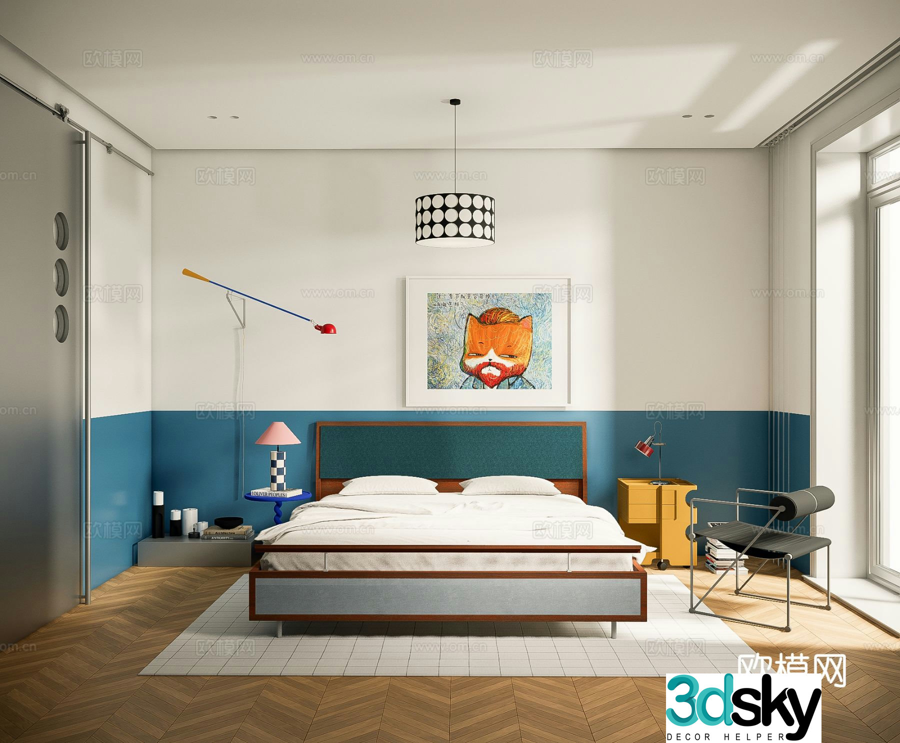 Memphis bedroom master bedroom 3d model