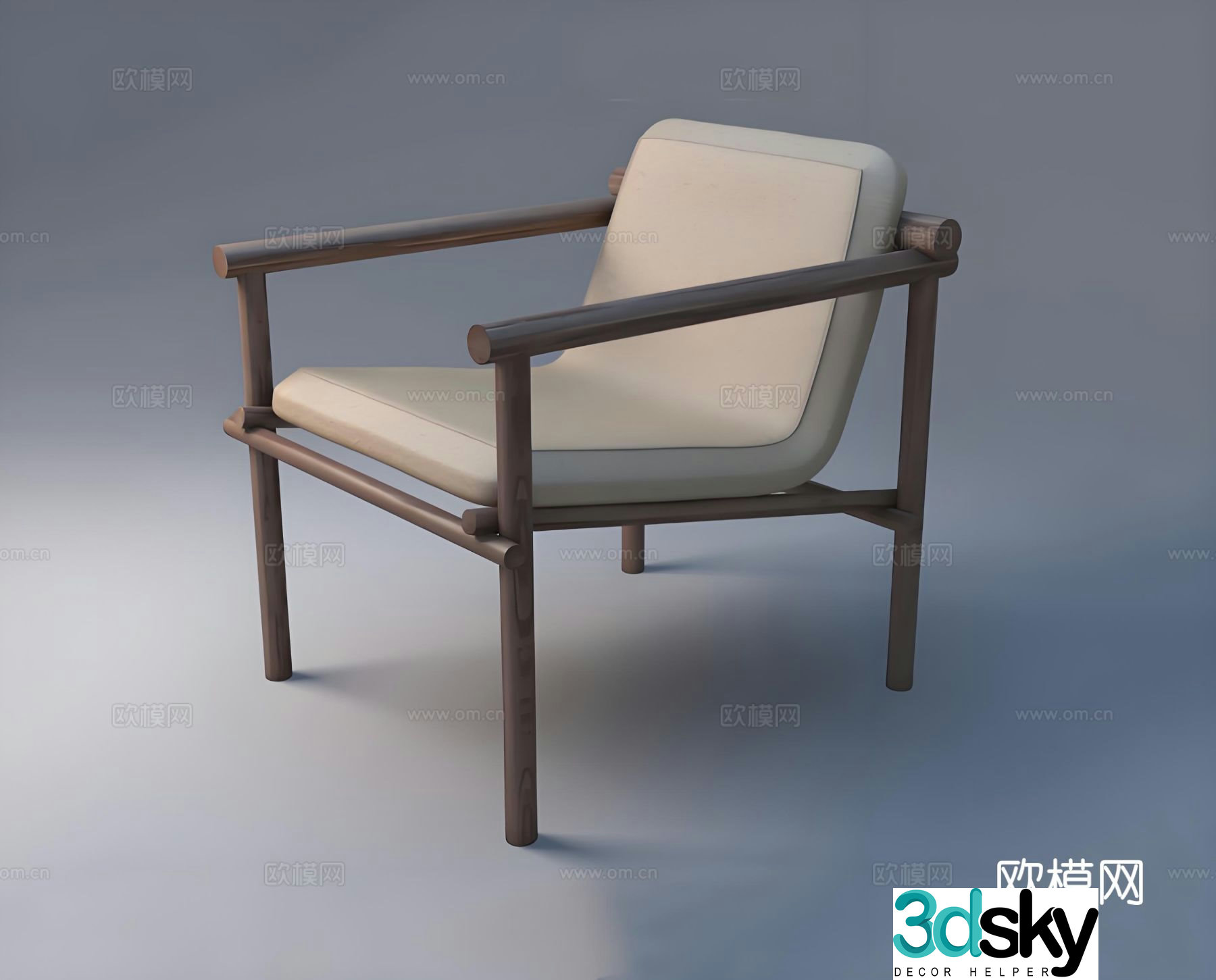 Leisure chair solid wood chair dining chair tea chair armchair 3d model