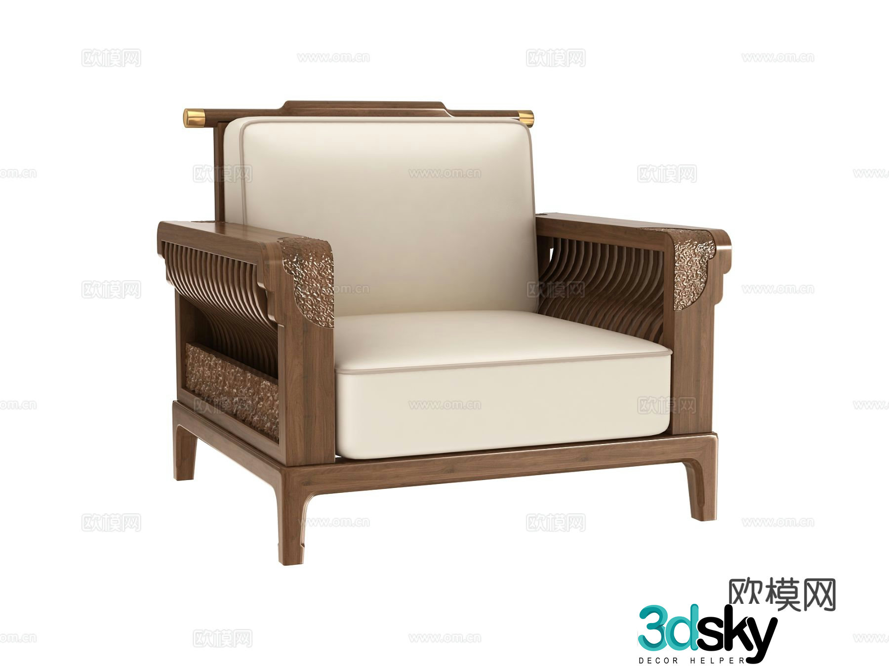 Chinese style single sofa 3d model