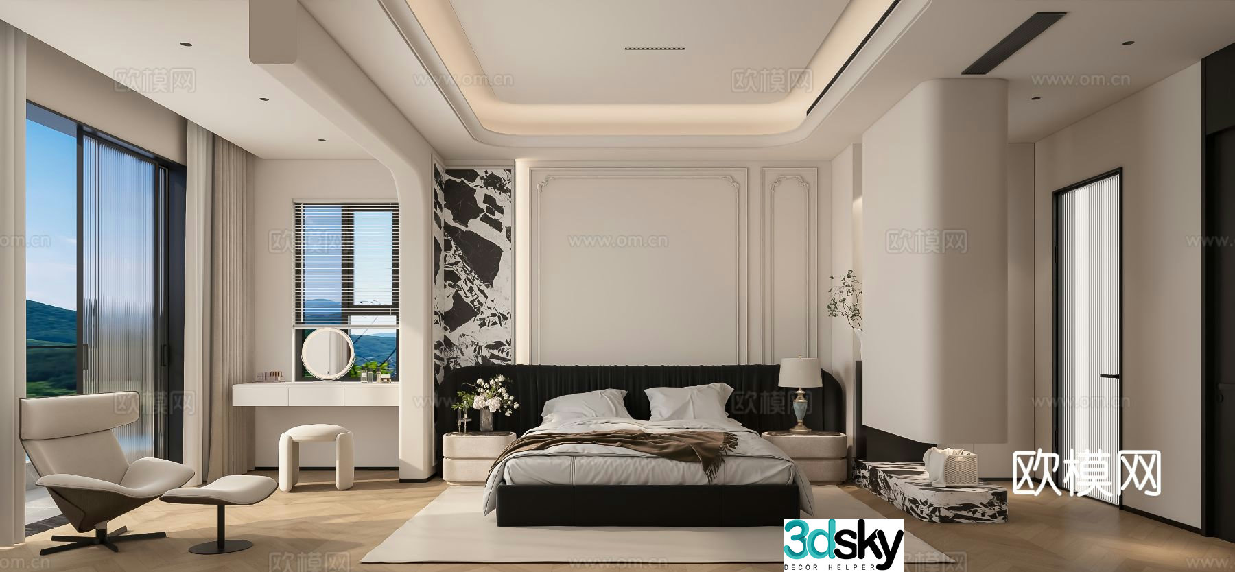 French bedroom master bedroom 3d model