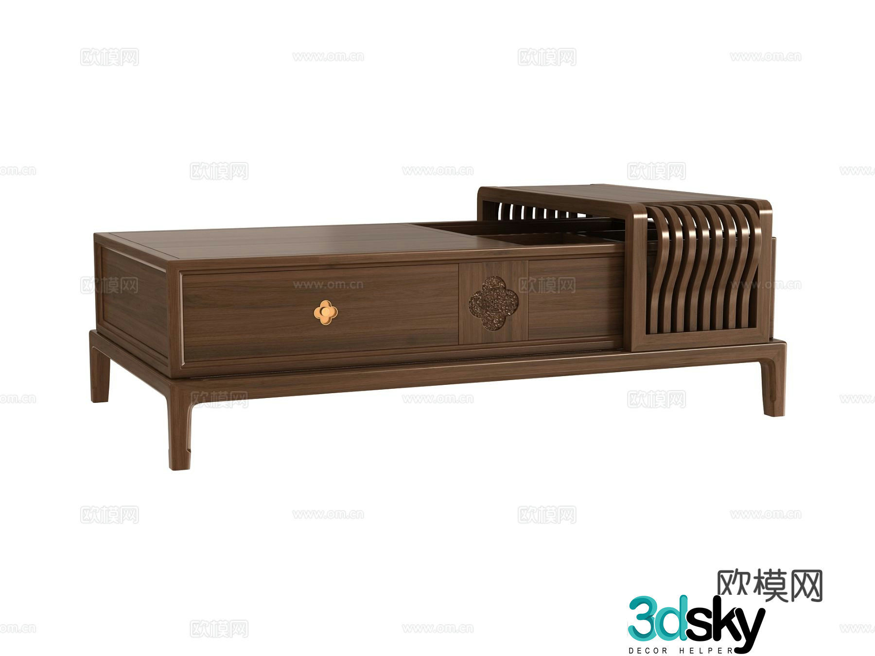 Chinese coffee table square table 3d model