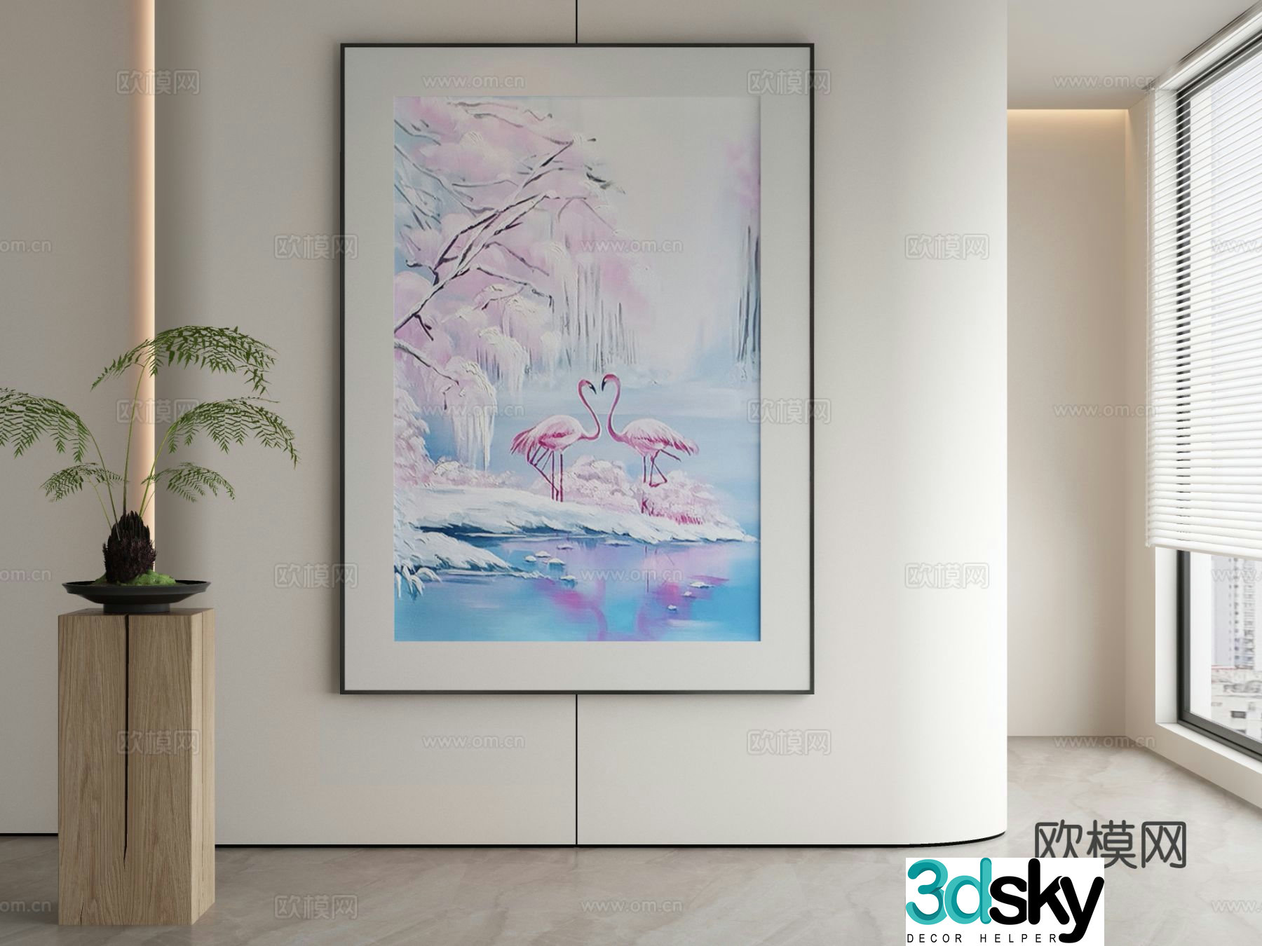Modern landscape painting decorative painting 3d model