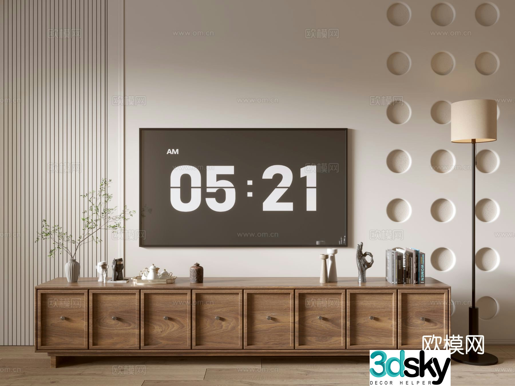 Medieval style TV cabinet 3D model