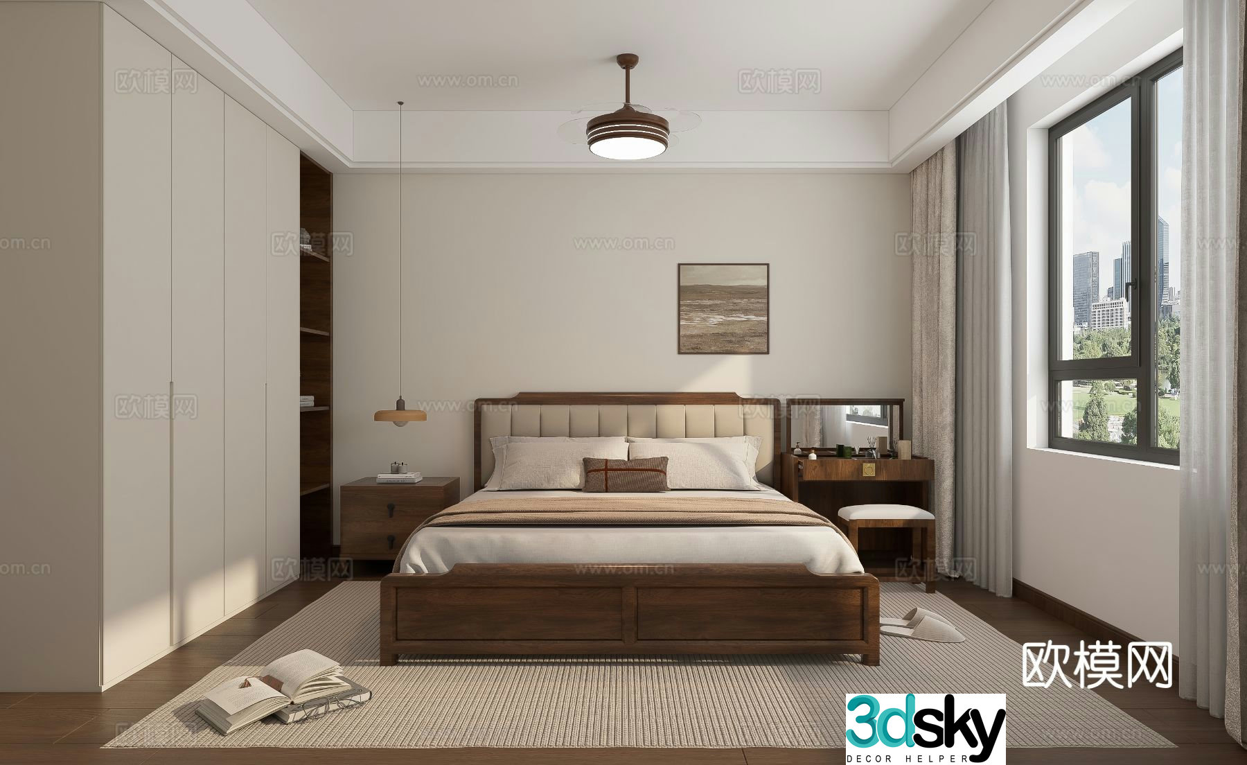 Medieval style bedroom master bedroom 3d model