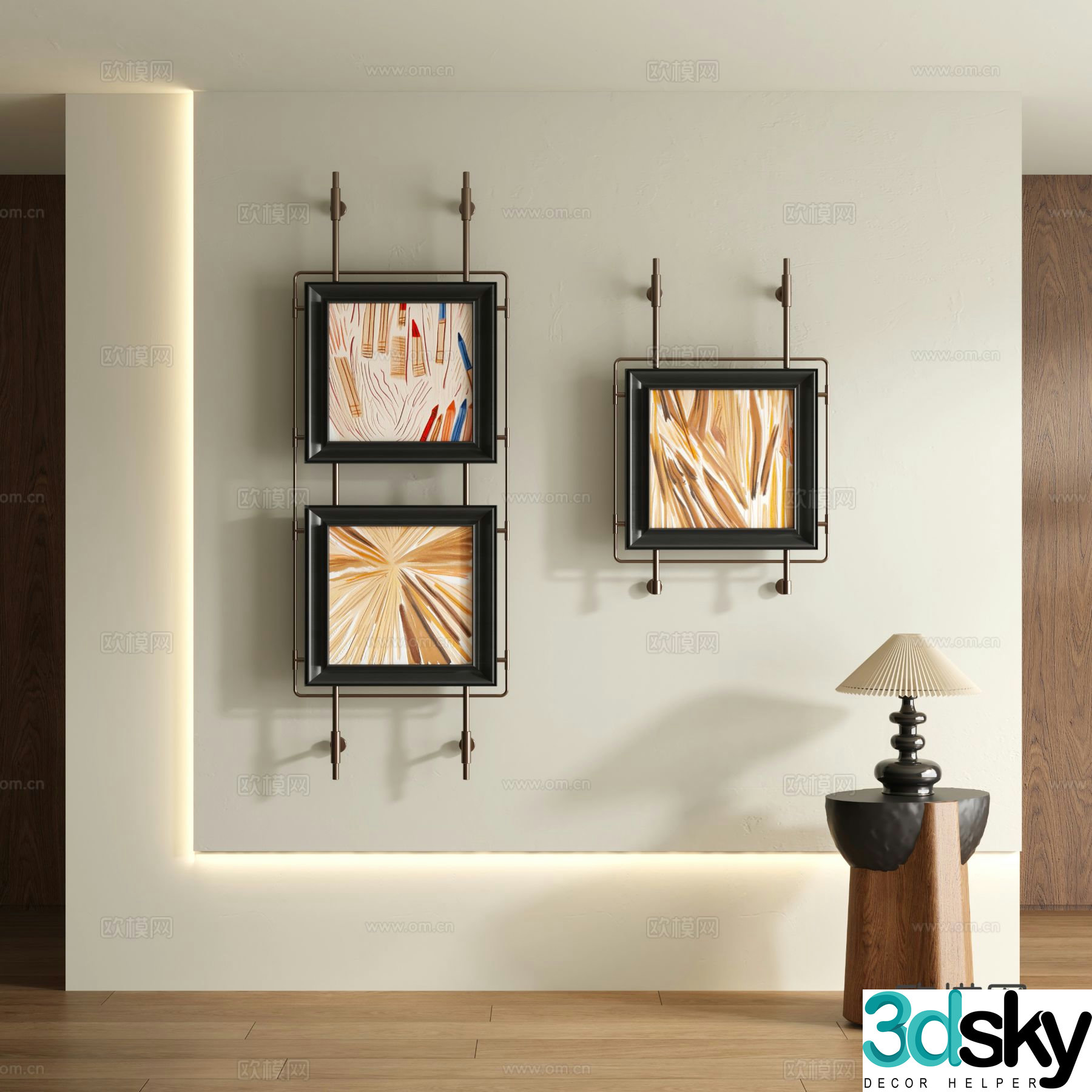 Medieval style texture painting decorative painting 3d model