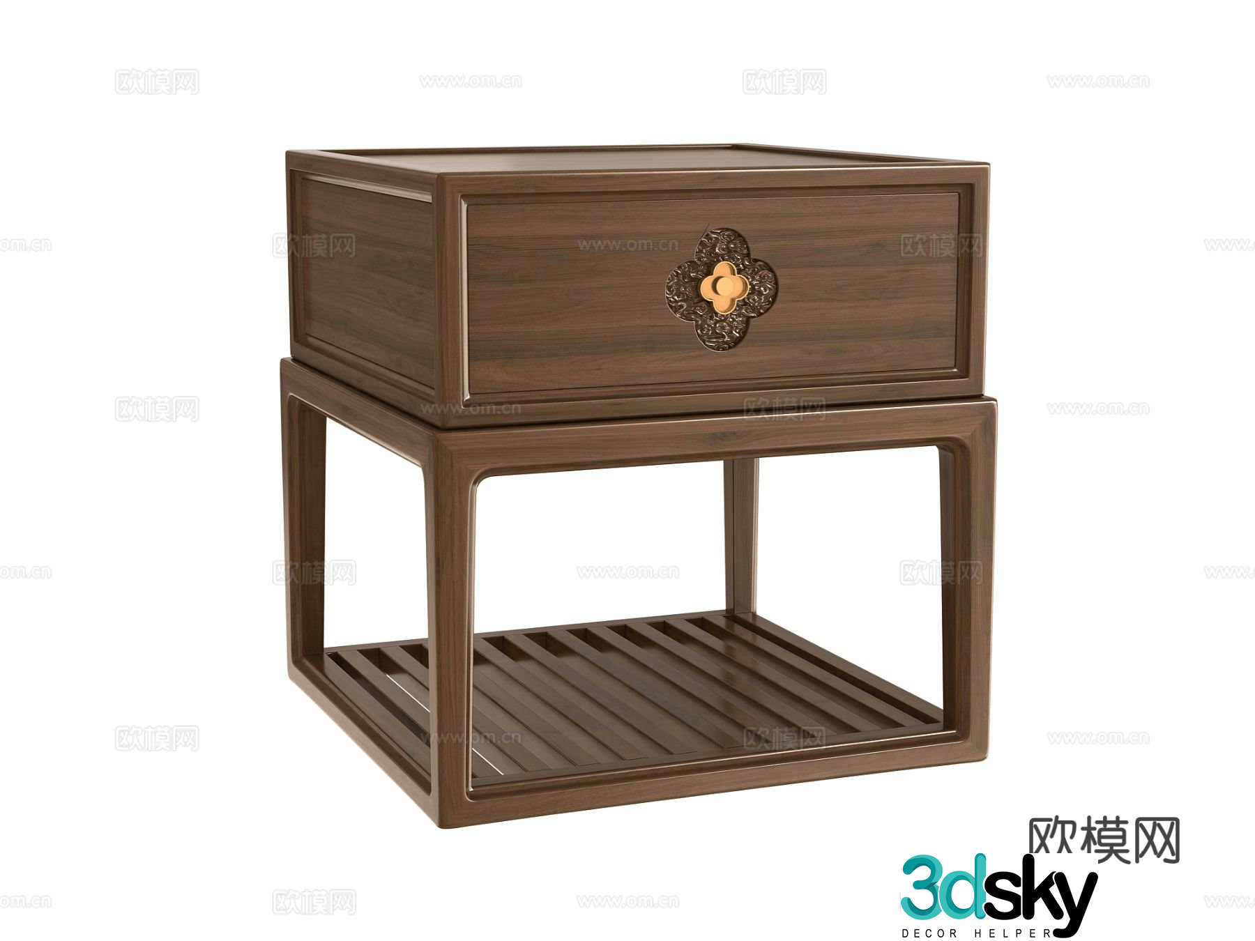 Chinese bedside table 3d model