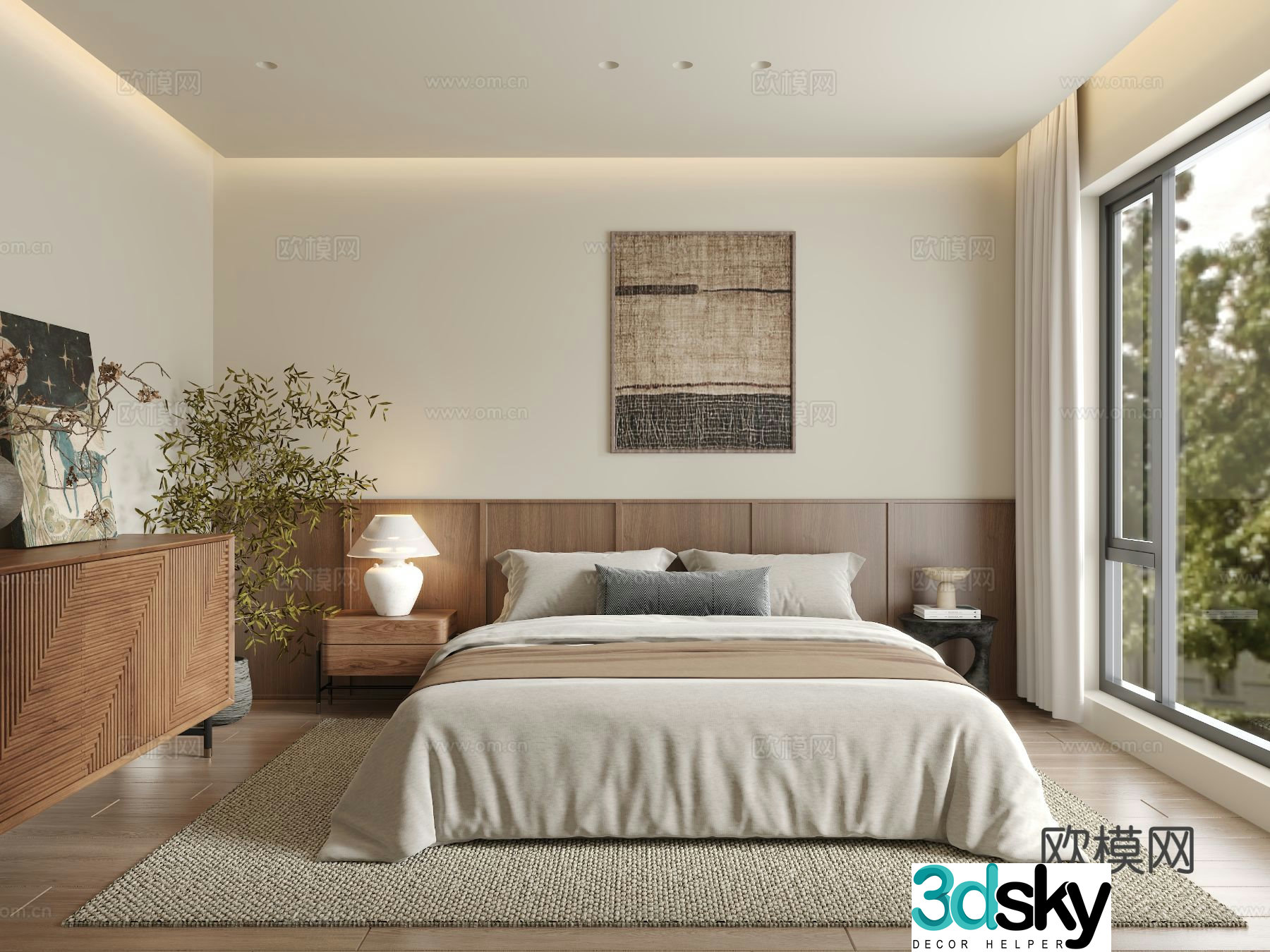 Wabi Sabi bedroom master bedroom 3d model