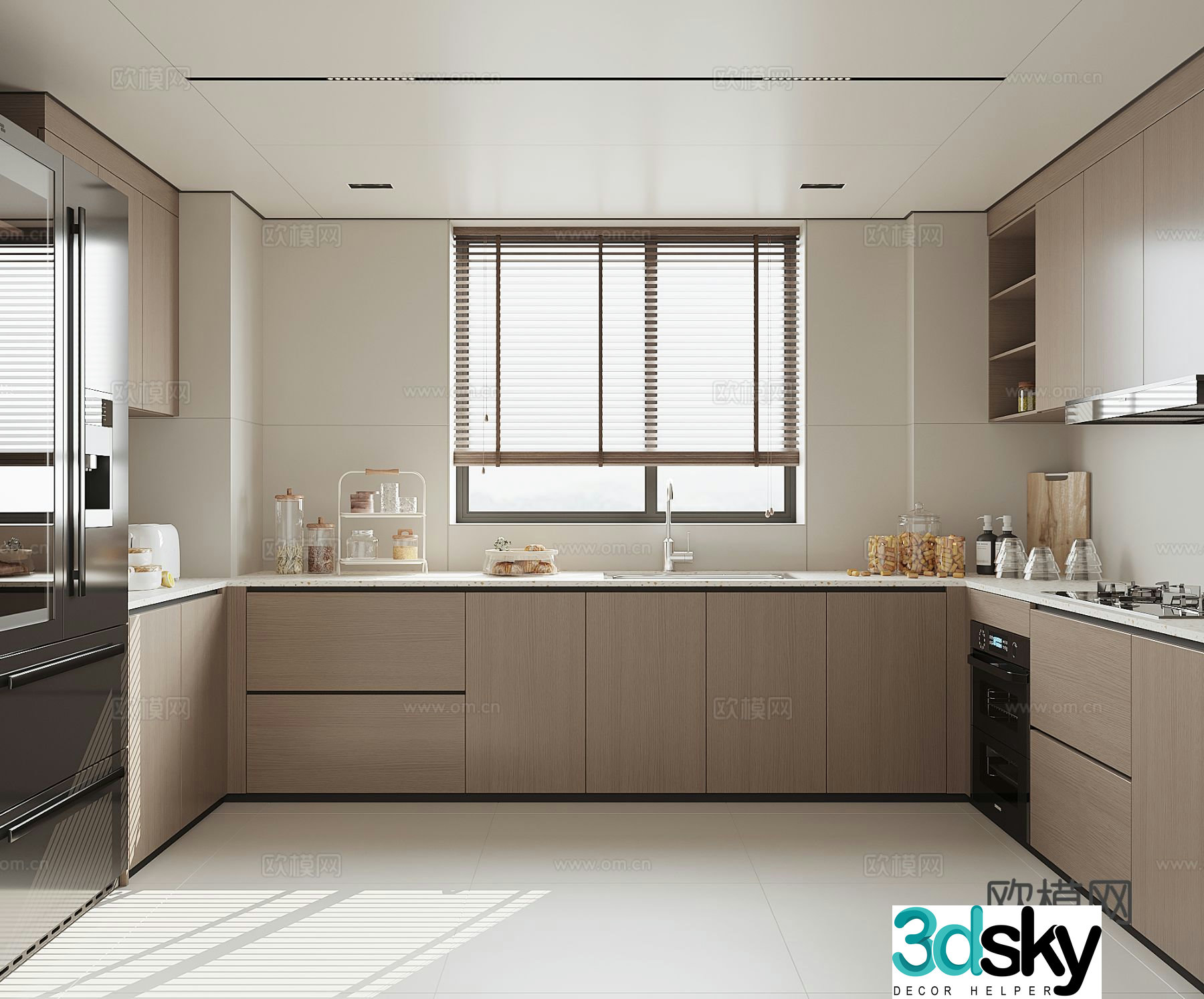 modern kitchen cabinet 3d model