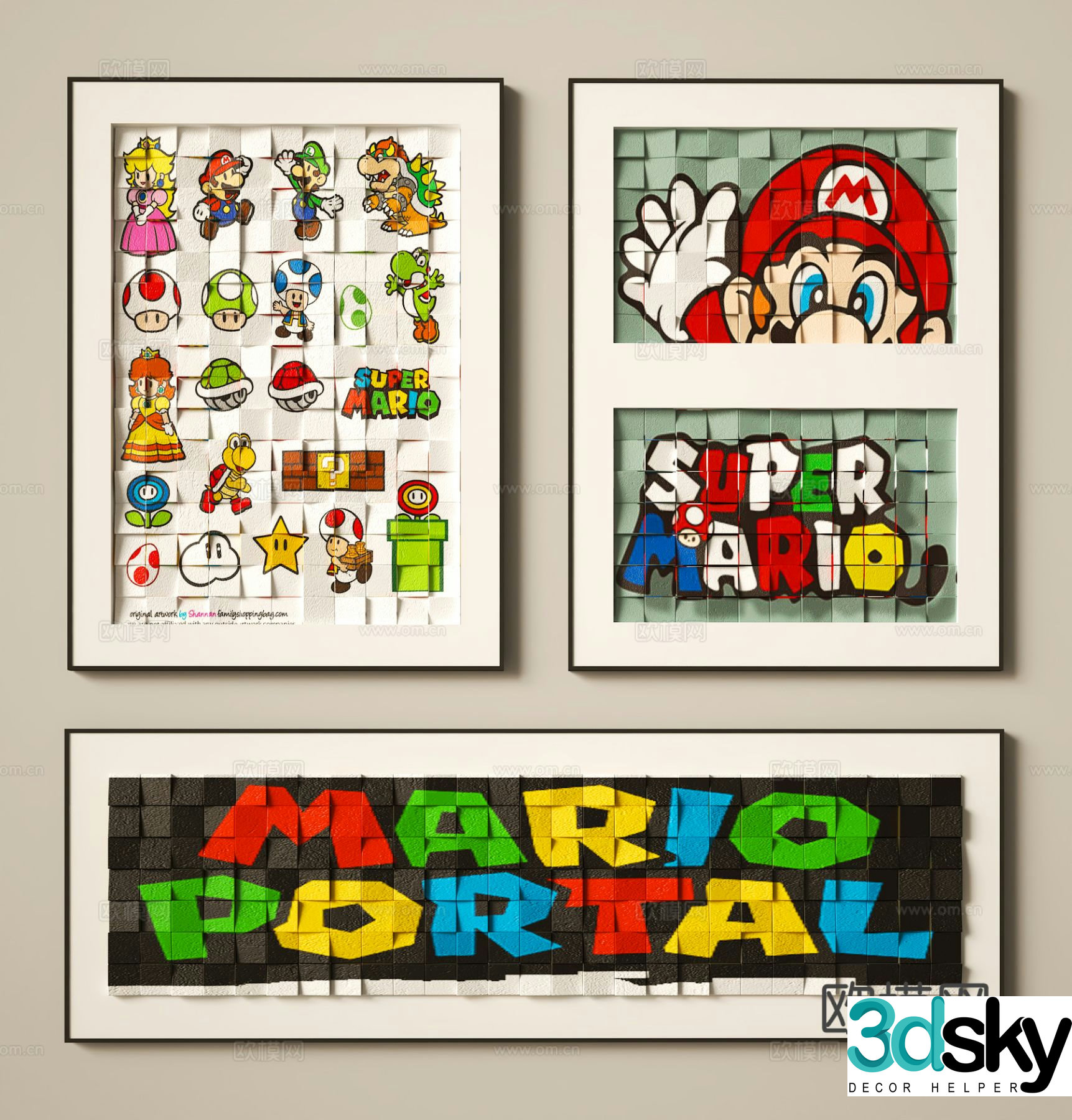 Cartoon decorative painting children’s painting hanging painting 3D model