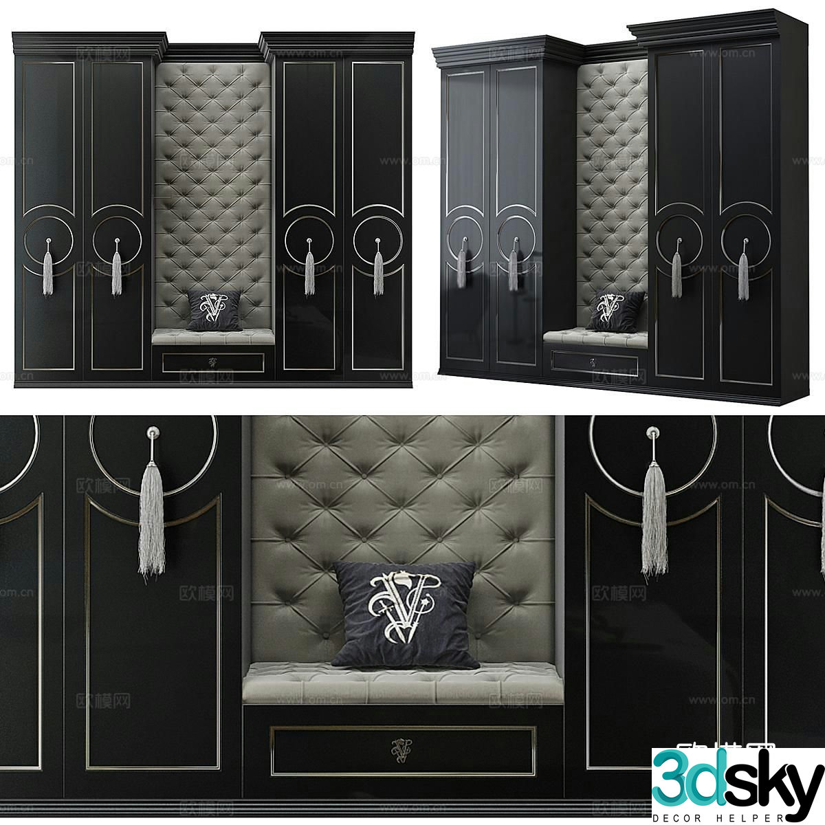 European classical wardrobe sofa deck 3D model