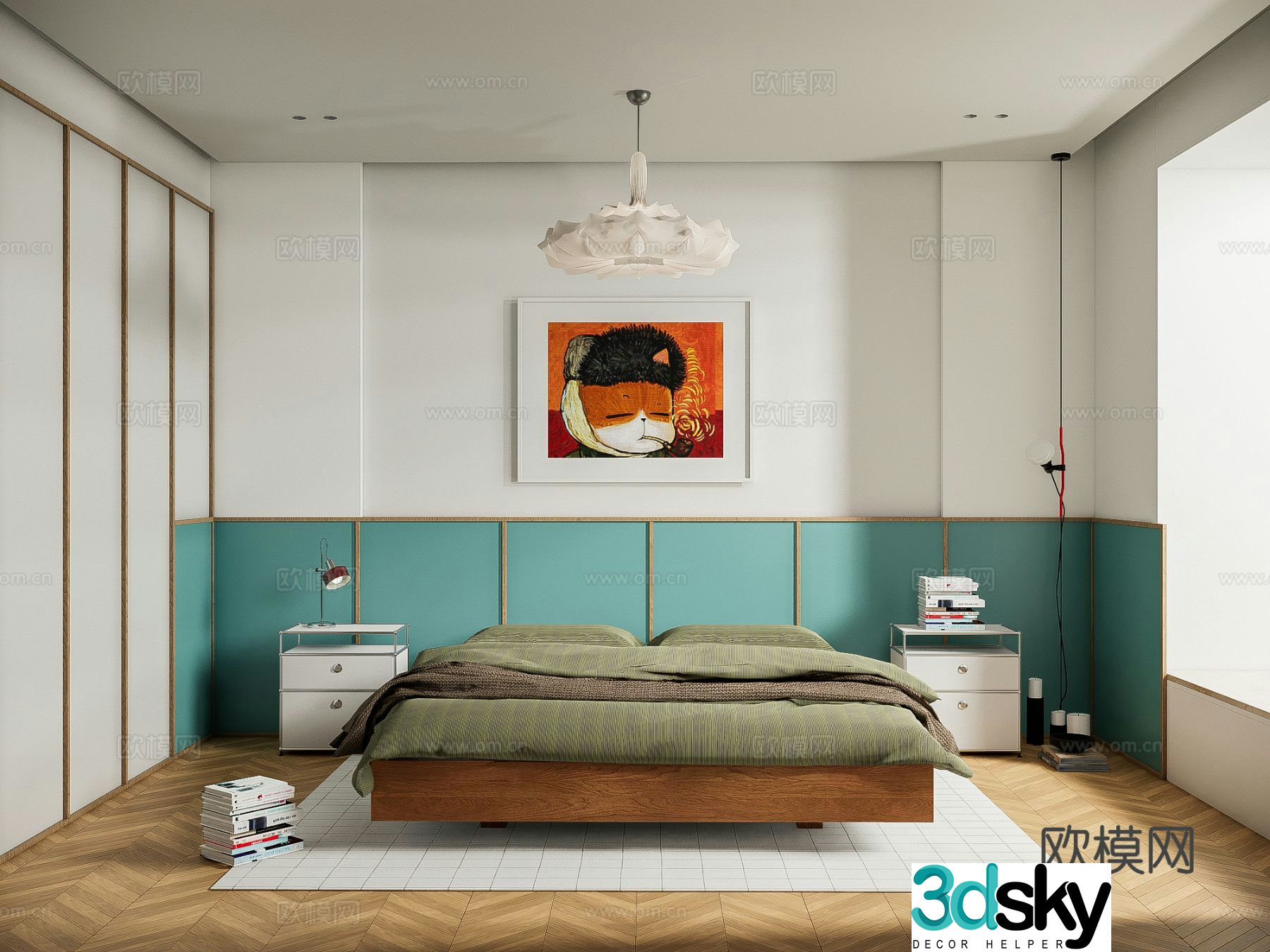 Bauhaus bedroom master bedroom 3d model