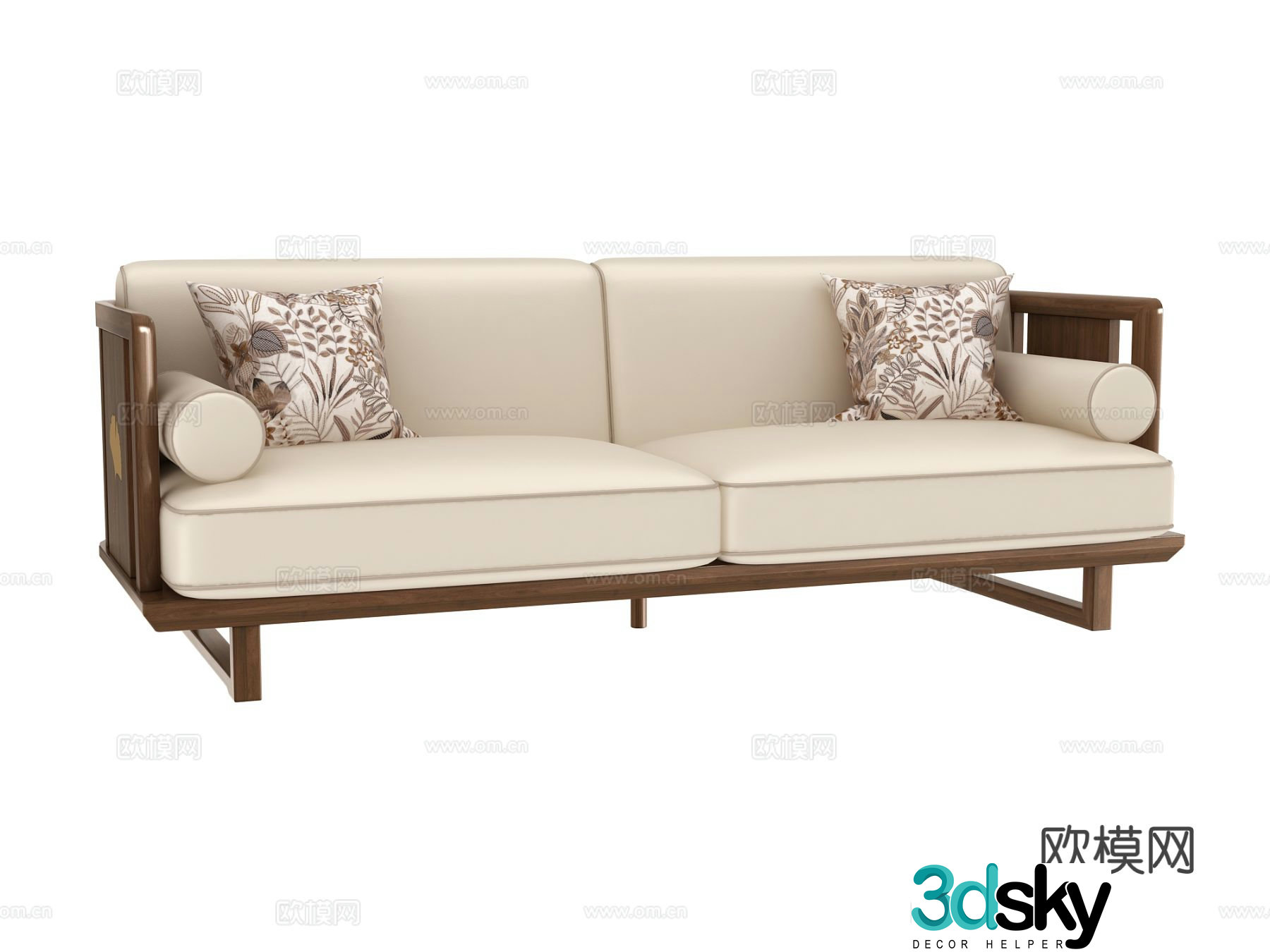 New Chinese style double sofa 3d model