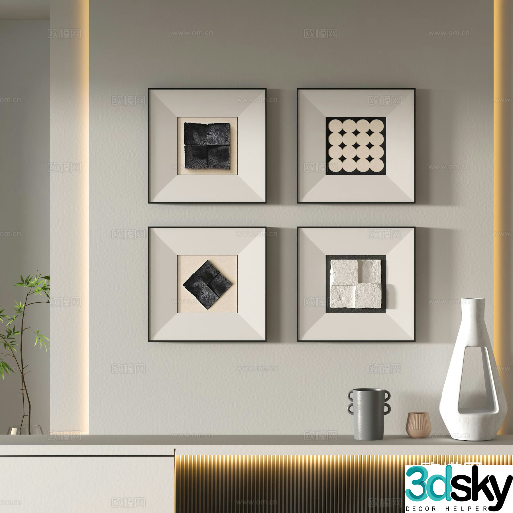 Decorative painting three-dimensional painting hanging painting 3D model