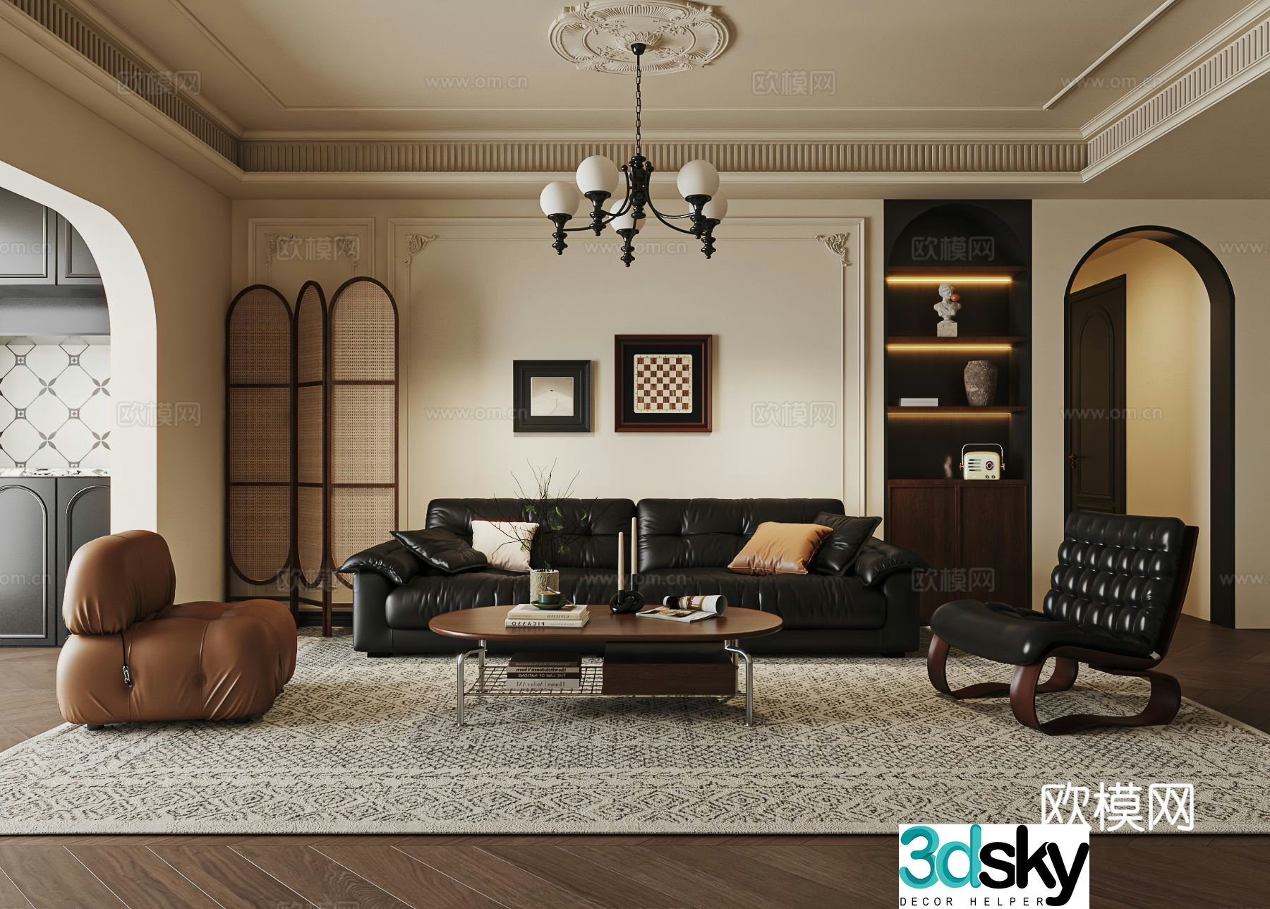 Medieval style living room 3D model