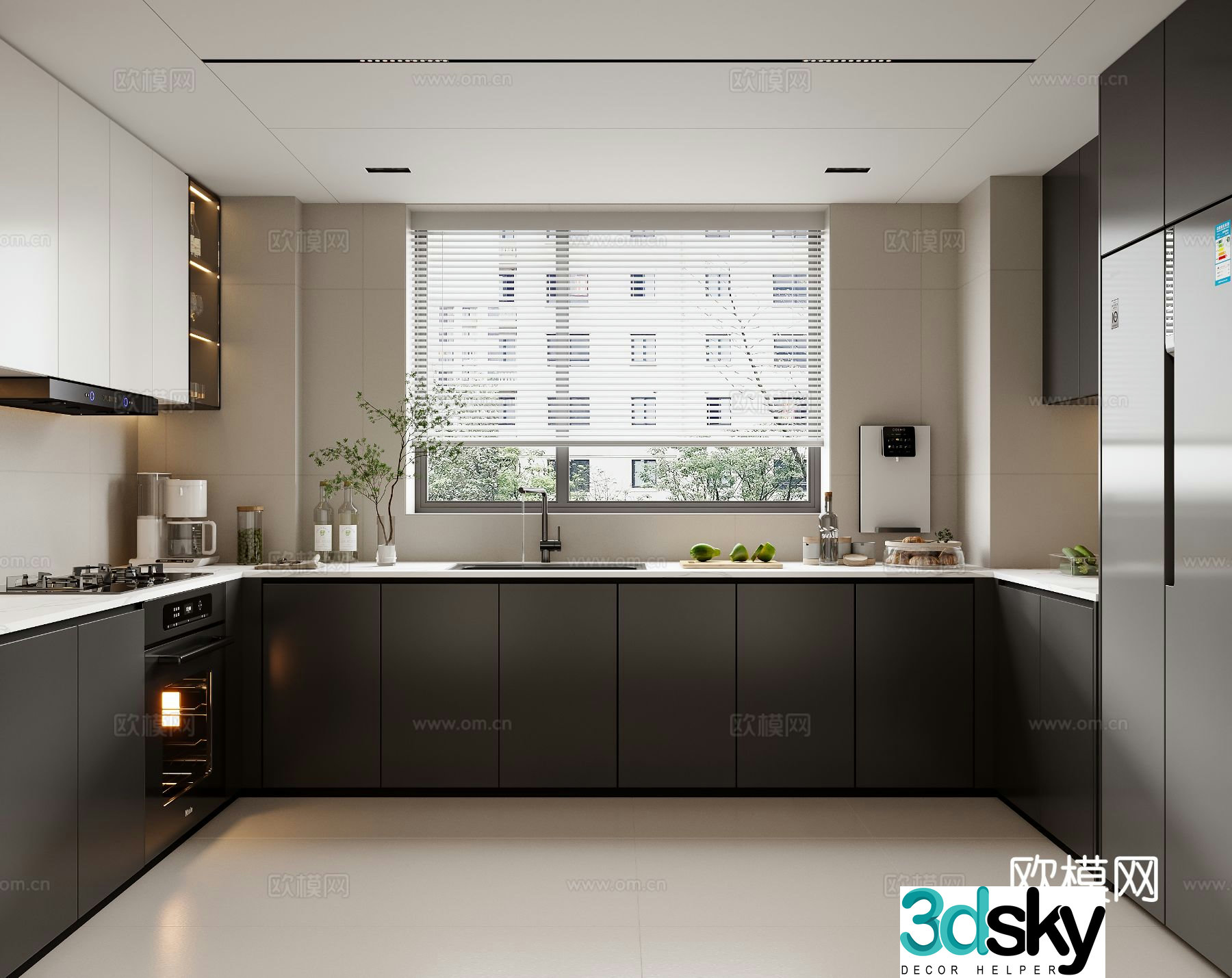 modern kitchen cabinet 3d model
