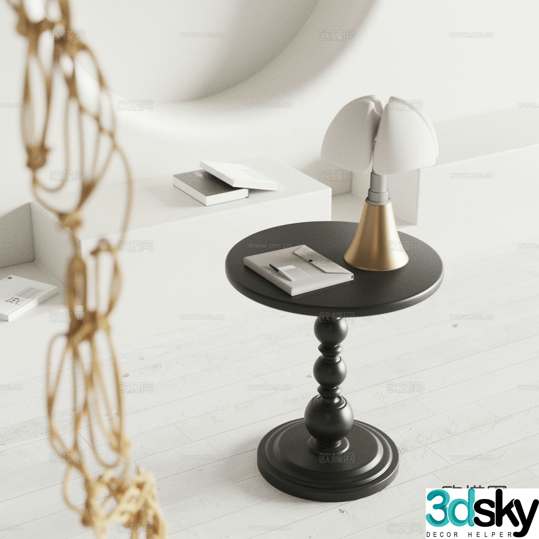 Knoll round table side table 3d model