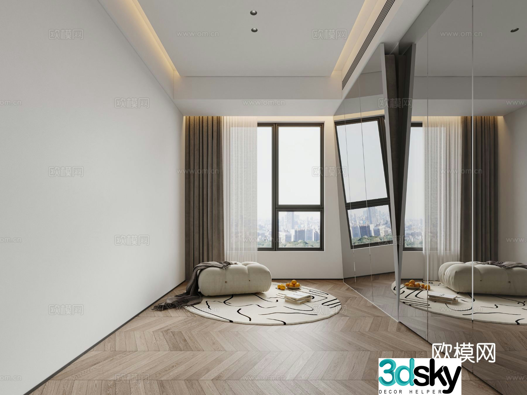 Modern multifunctional room 3d model