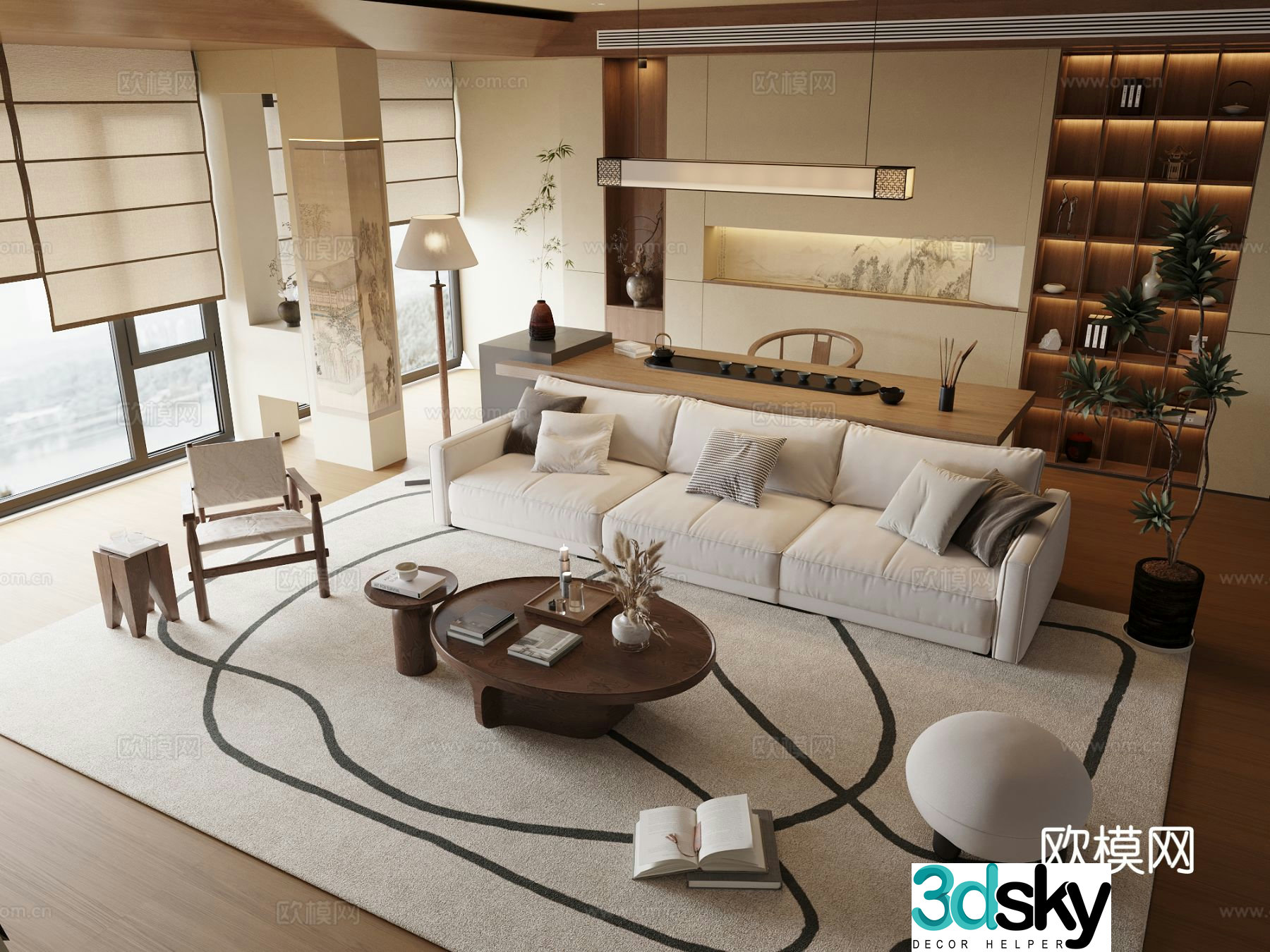 Medieval style modular sofa 3D model