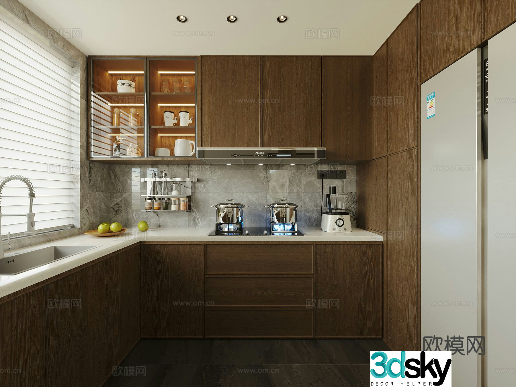 New Chinese style kitchen 3d model