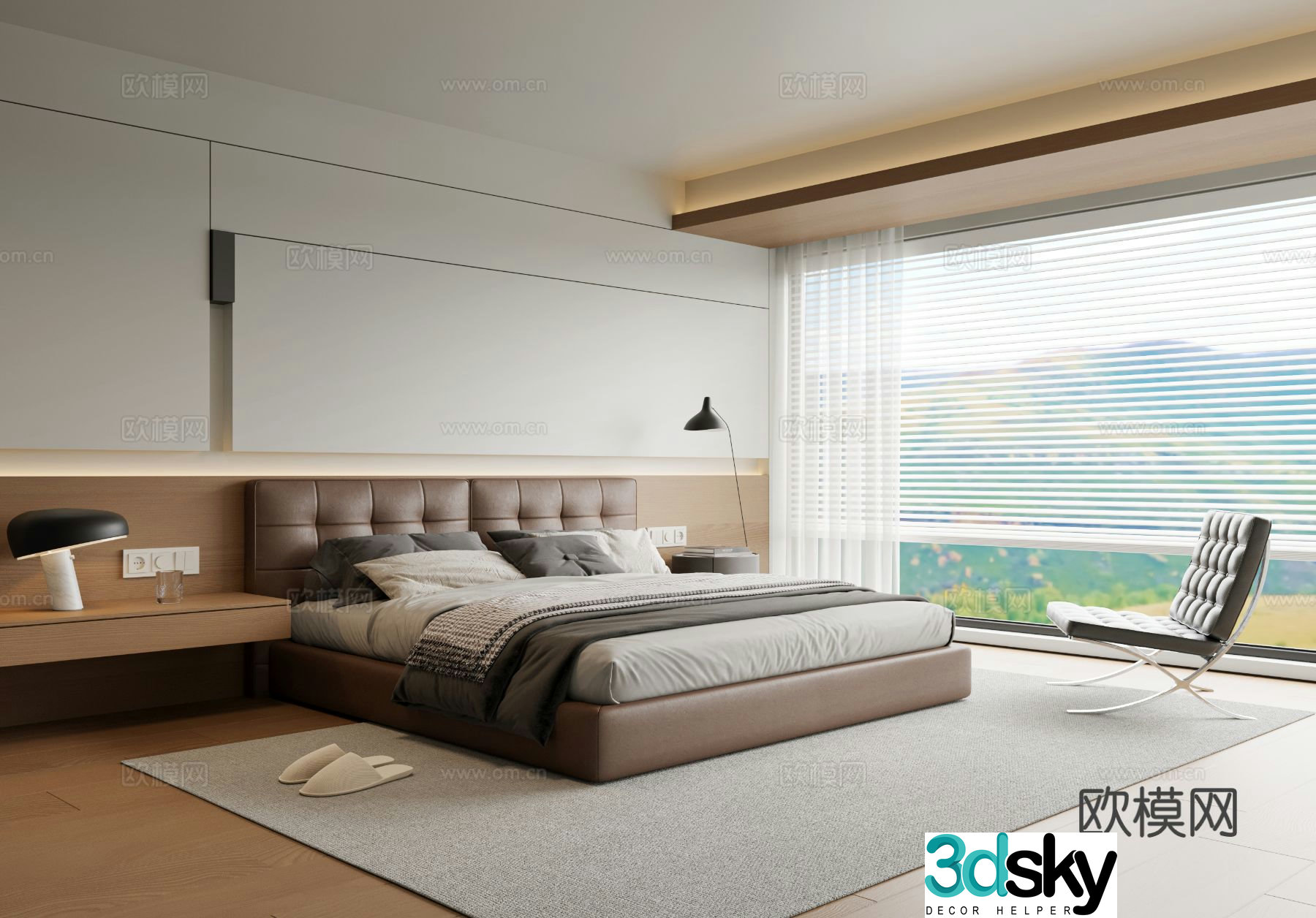 Modern bedroom master bedroom 3d model
