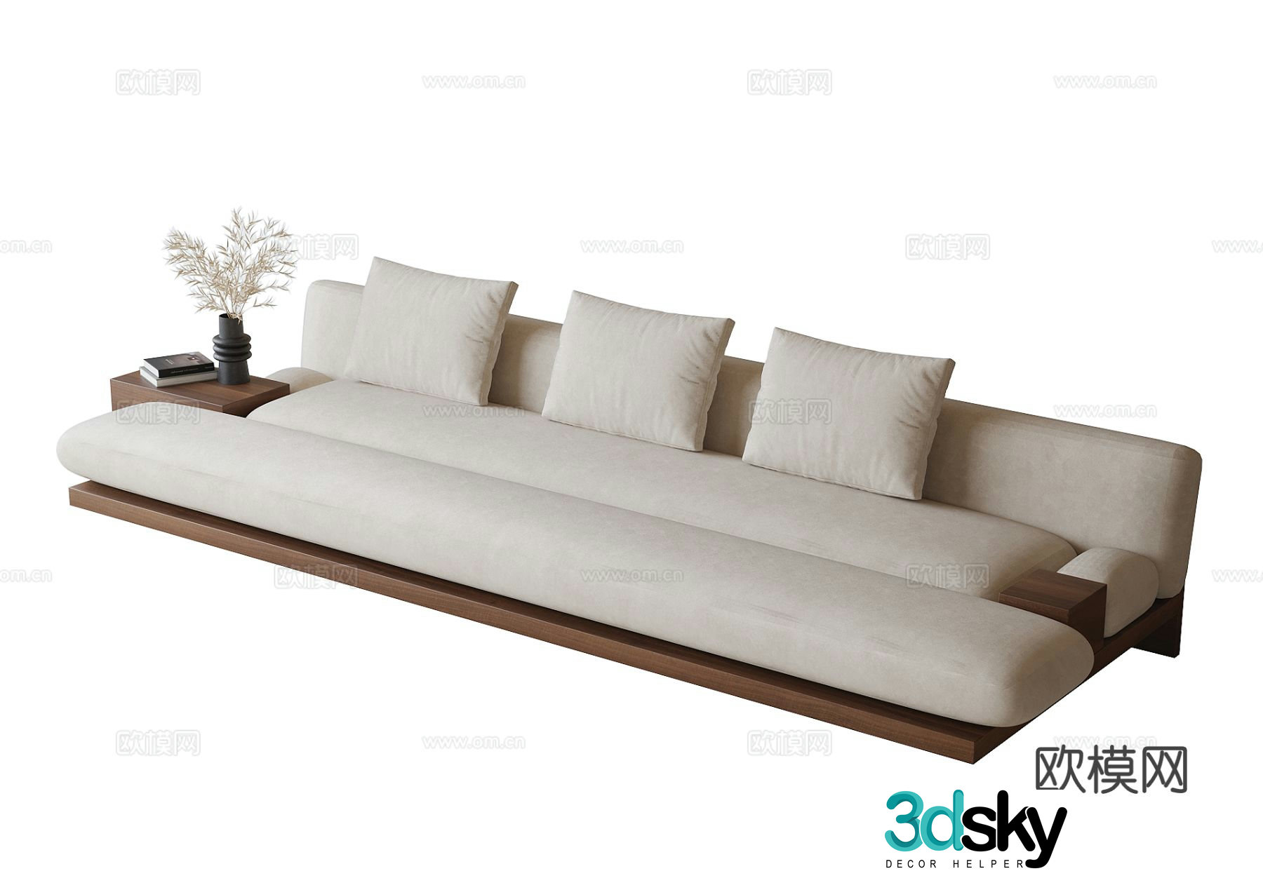 Log style multi-person sofa 3D model