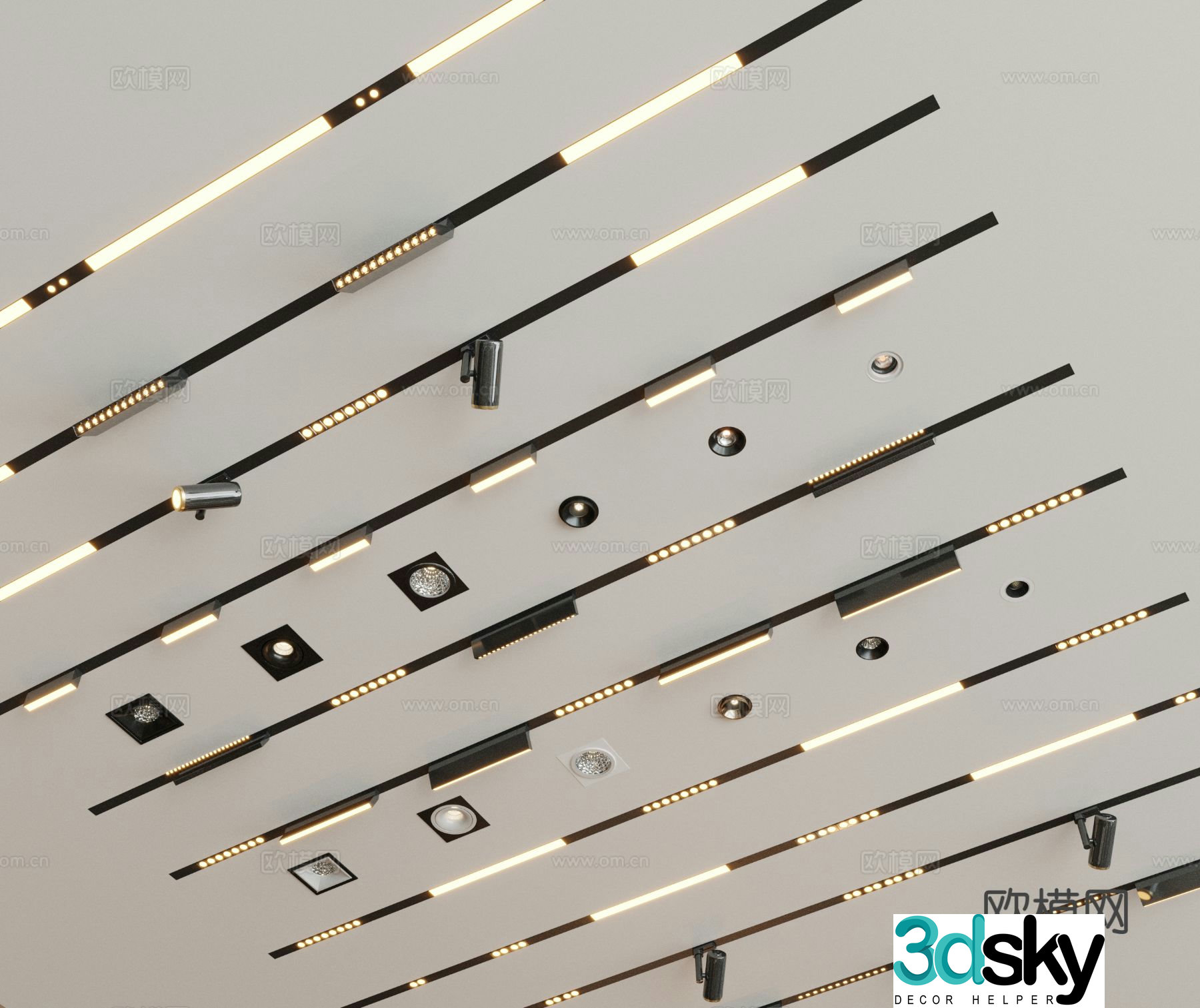 Surface mounted downlight spotlight magnetic light track light 3D model