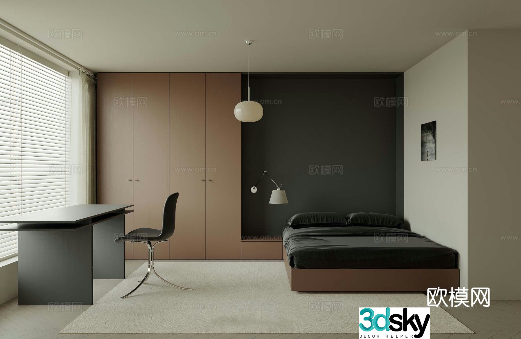 Medieval style bedroom second bedroom 3D model