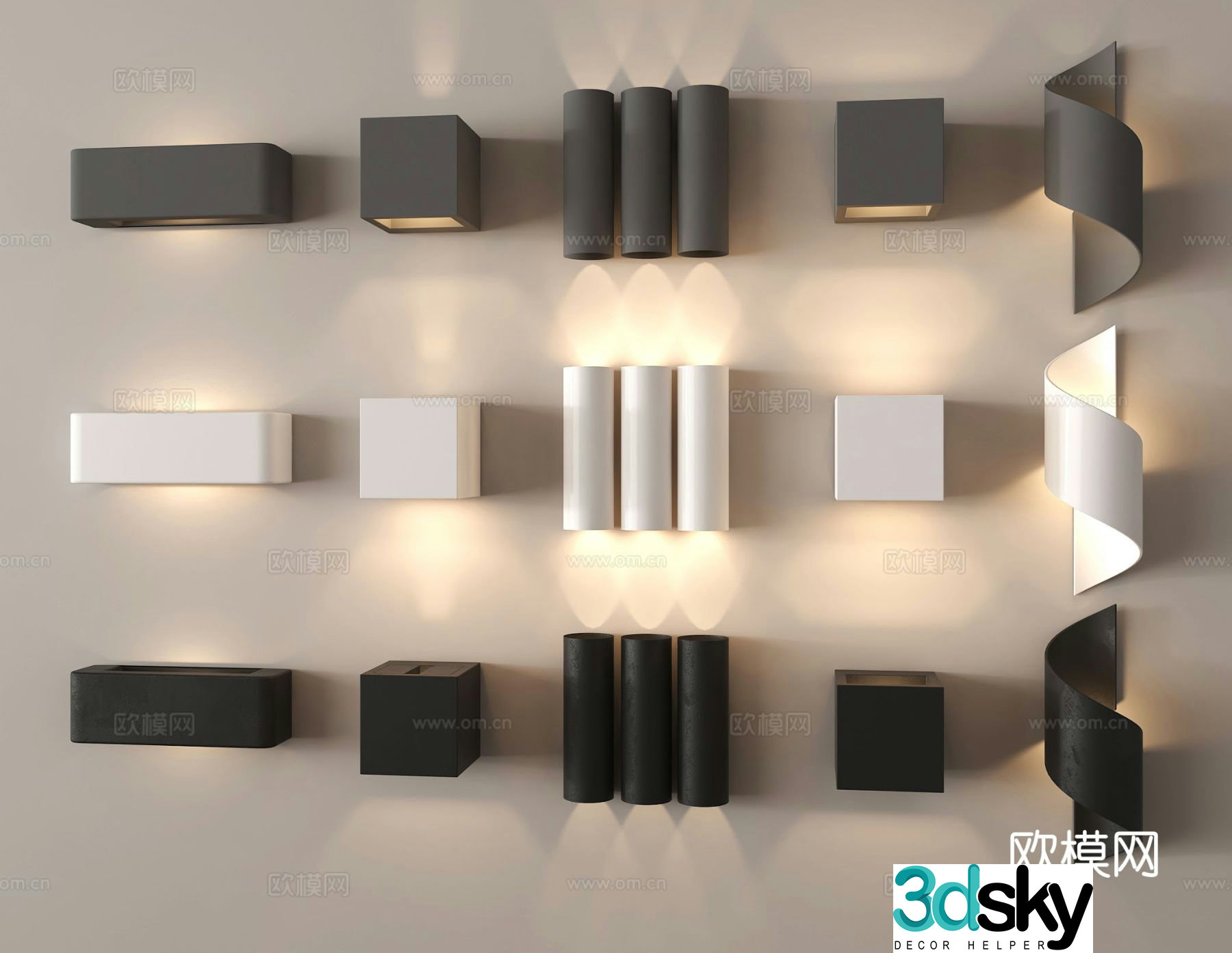 Modern wall lamp lighting 3d model