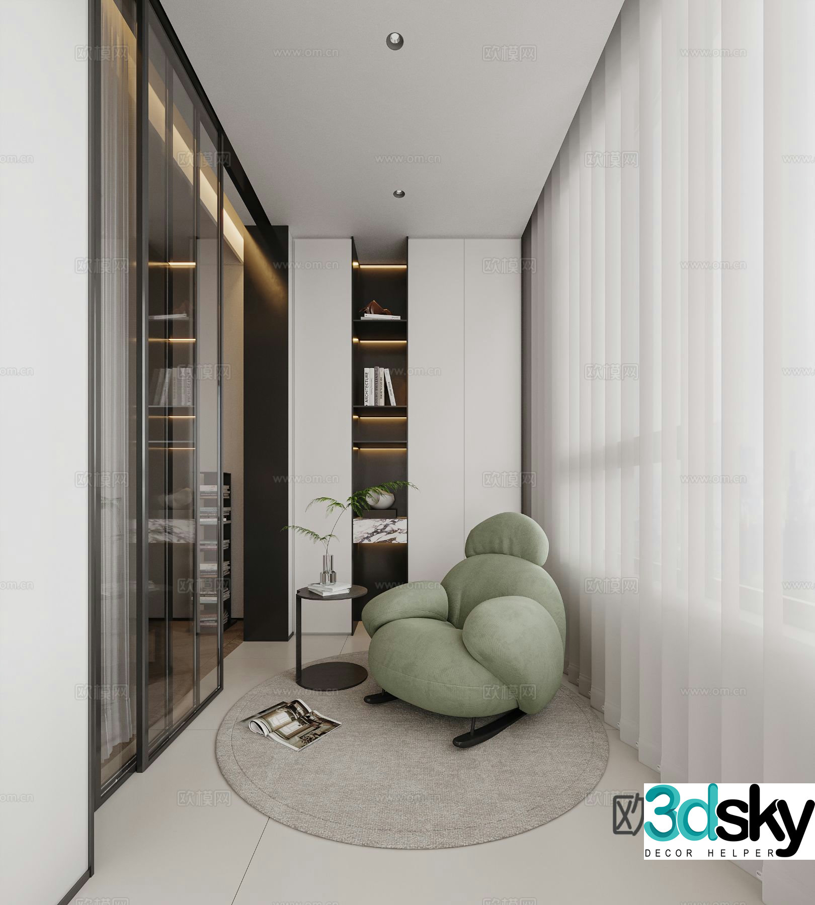 Modern balcony 3d model