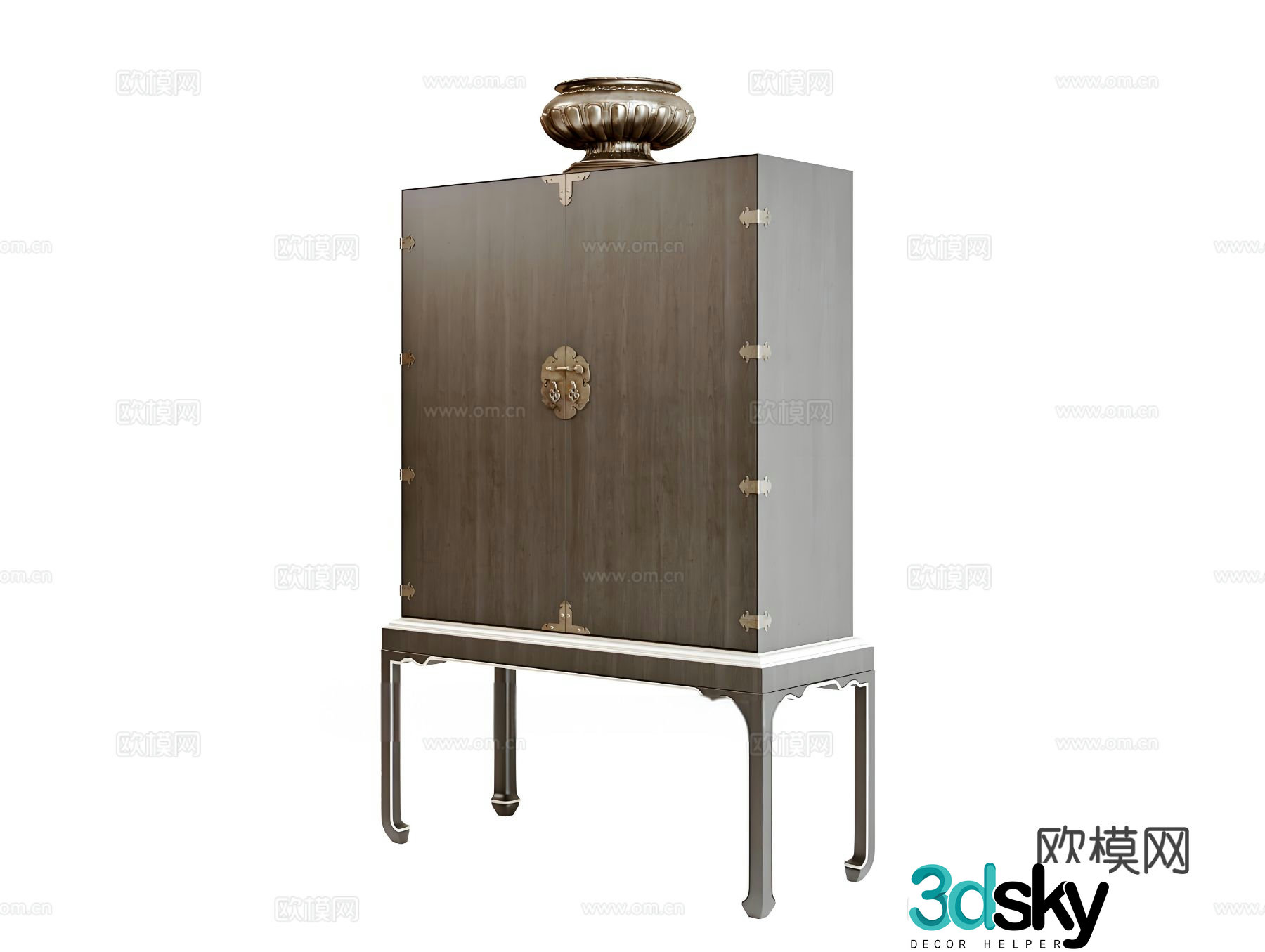 New Chinese style locker side cabinet 3d model
