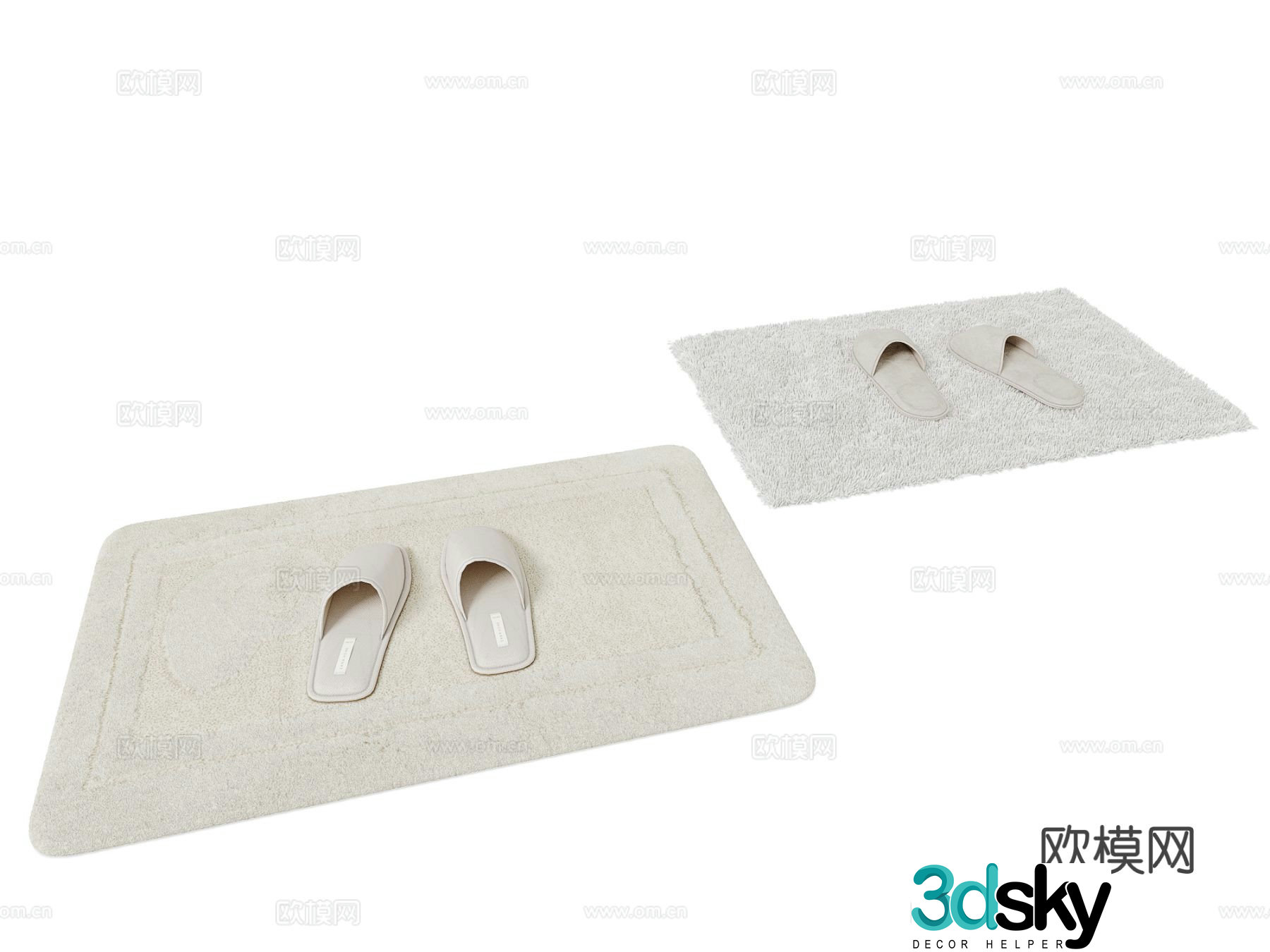 Bathroom carpet square carpet 3d model