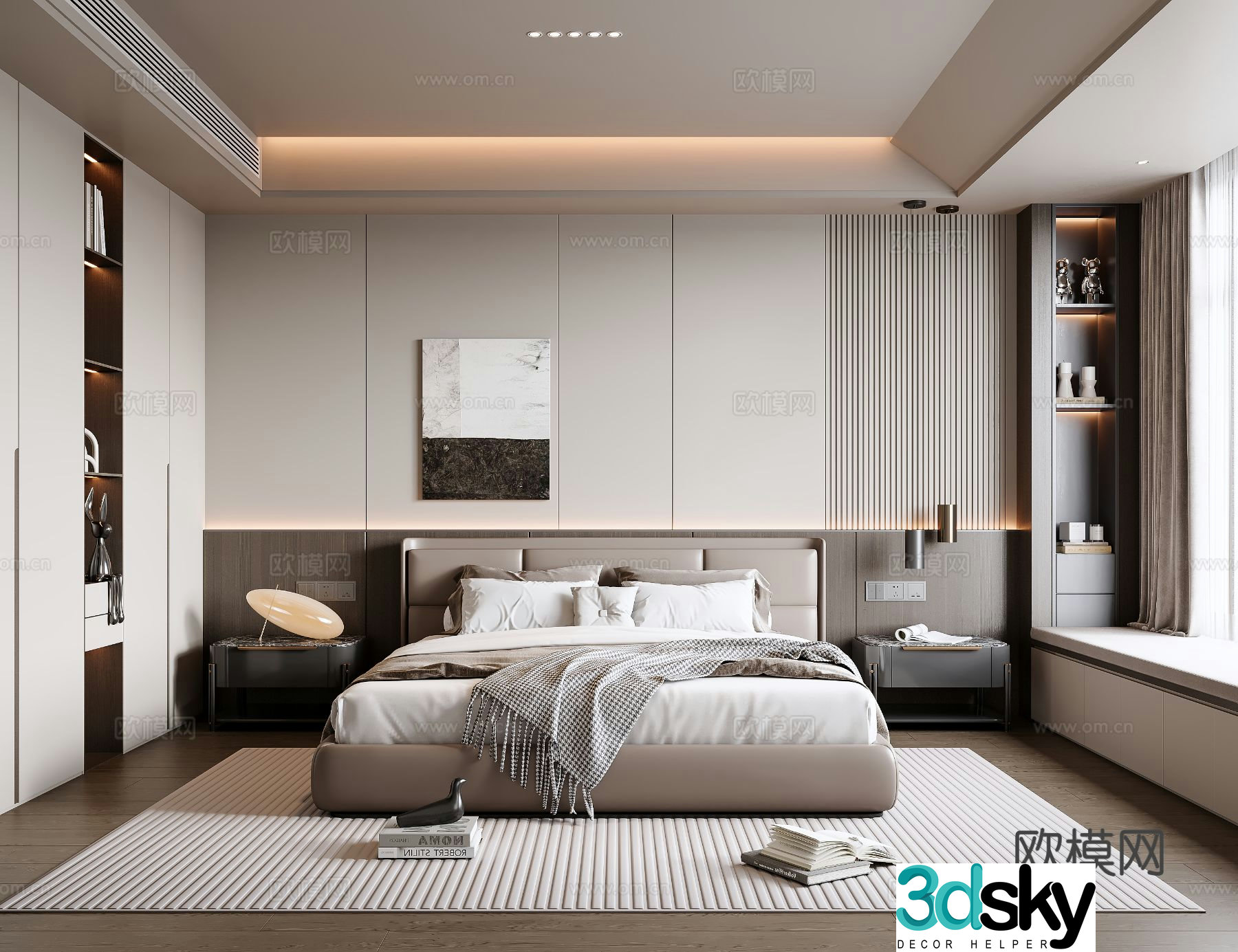 Italian style bedroom master bedroom 3d model
