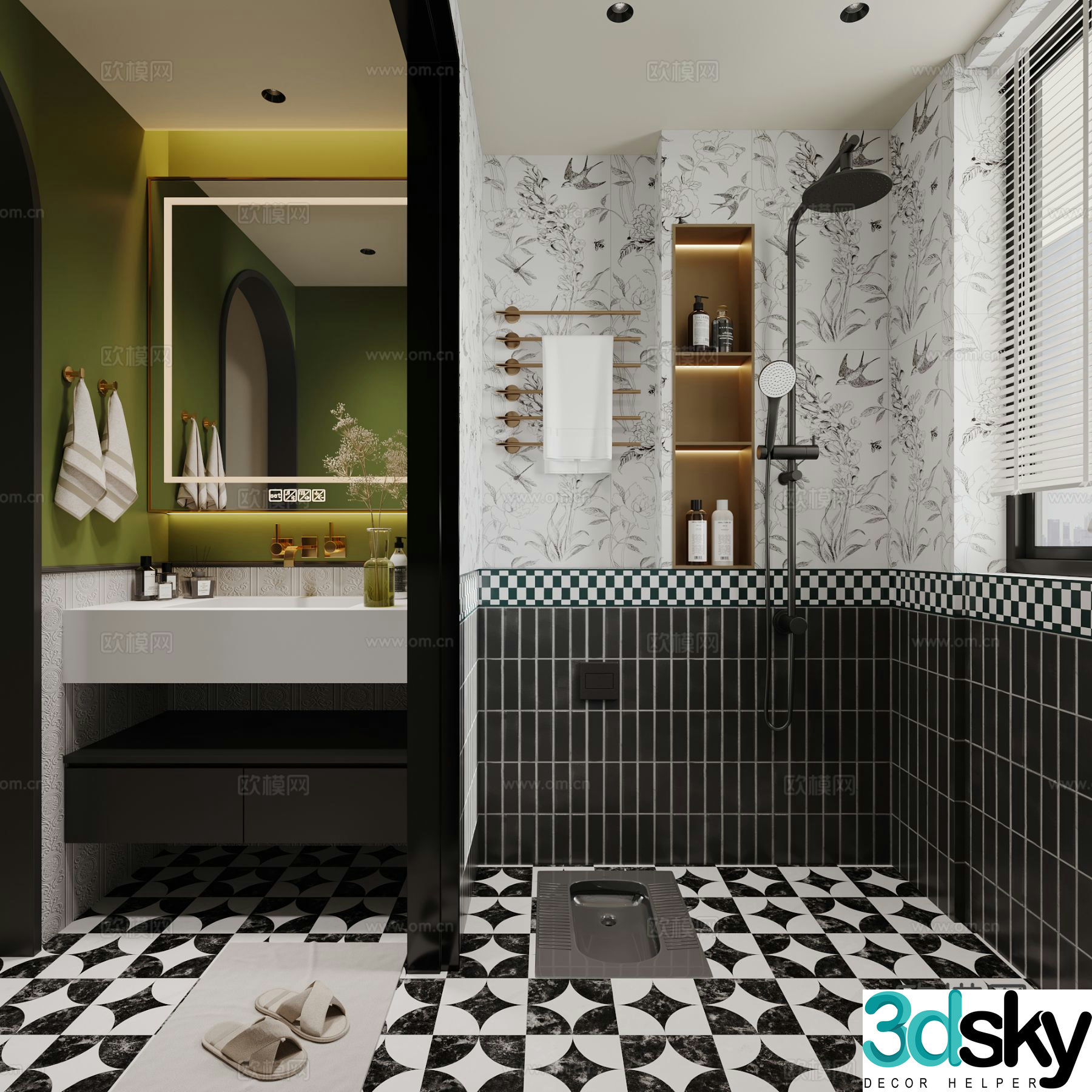 French bathroom bathroom 3d model