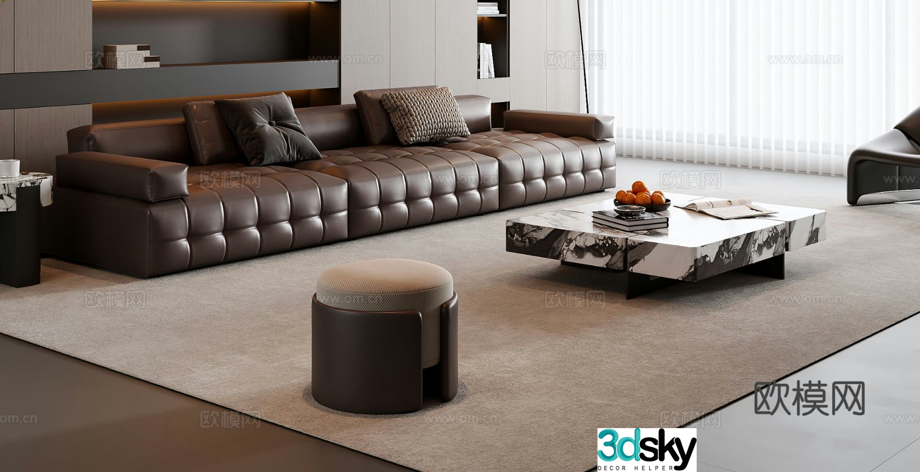 Italian sectional sofa 3d model