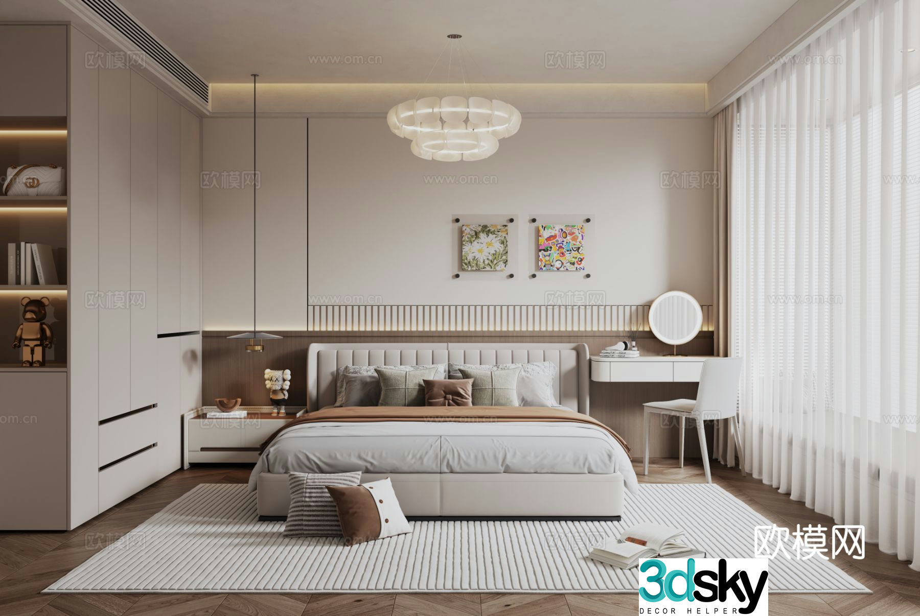 Modern bedroom master bedroom 3d model