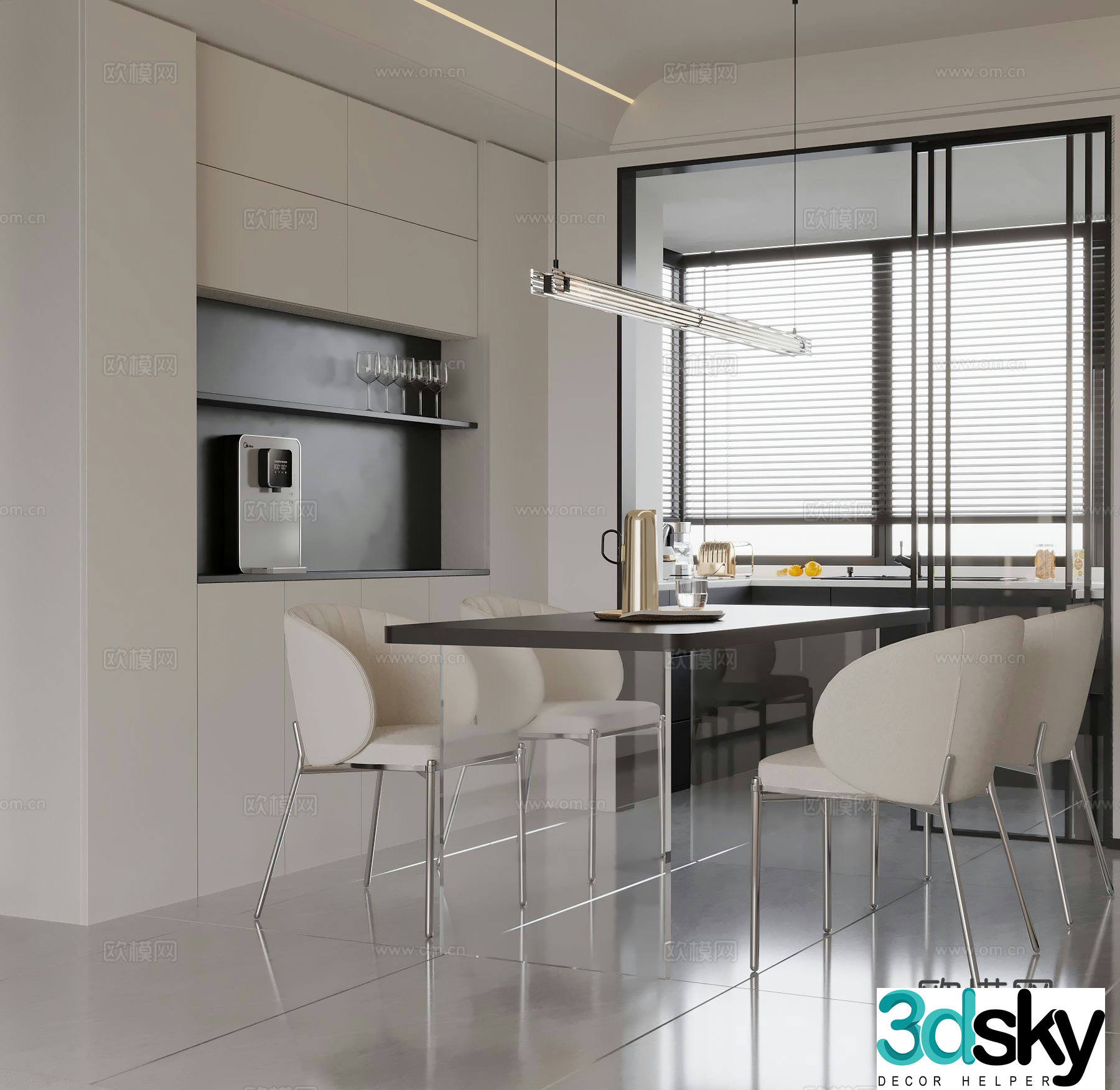 Modern restaurant 3d model