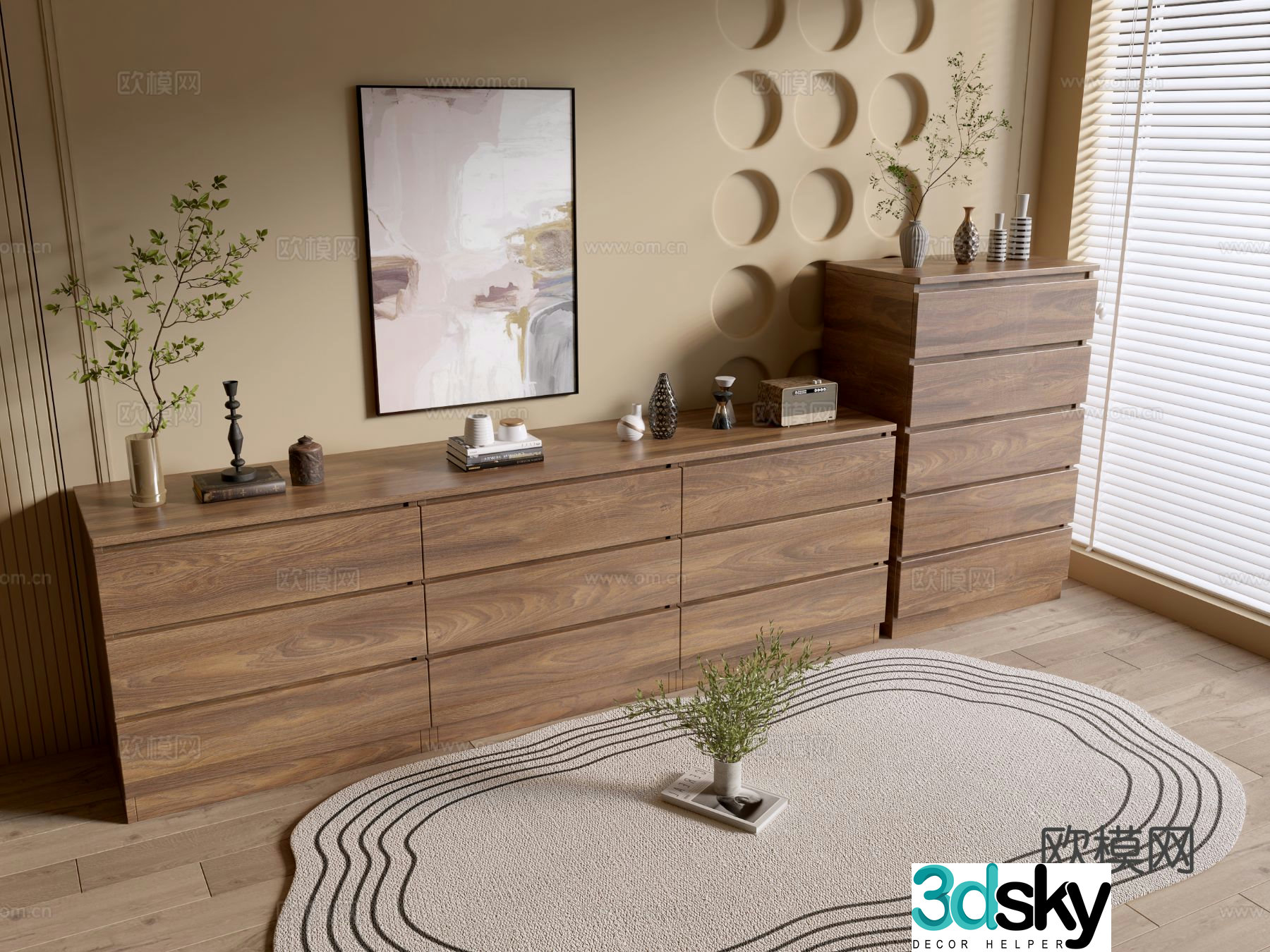 Modern entryway cabinet 3d model