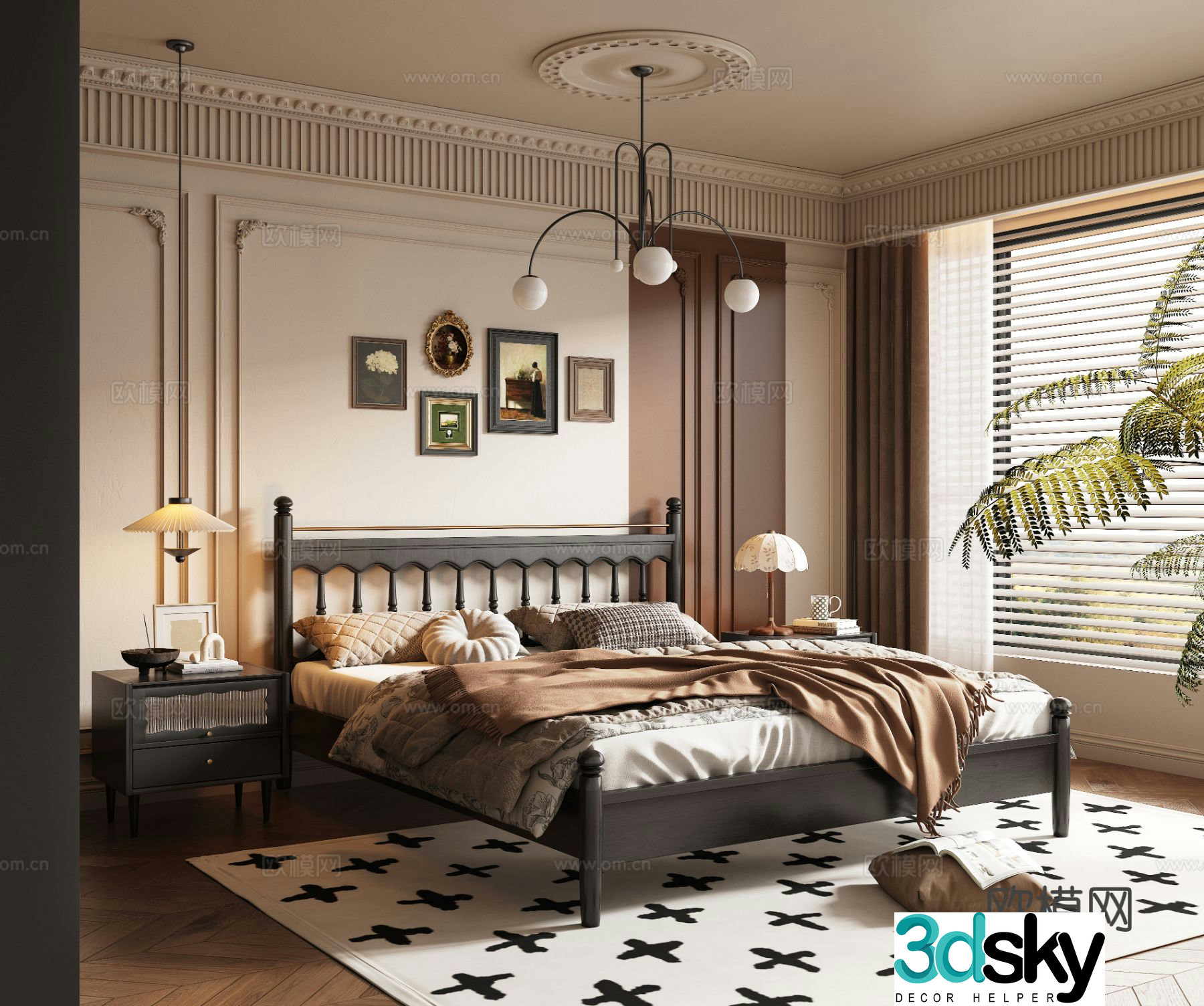 French bedroom master bedroom 3d model