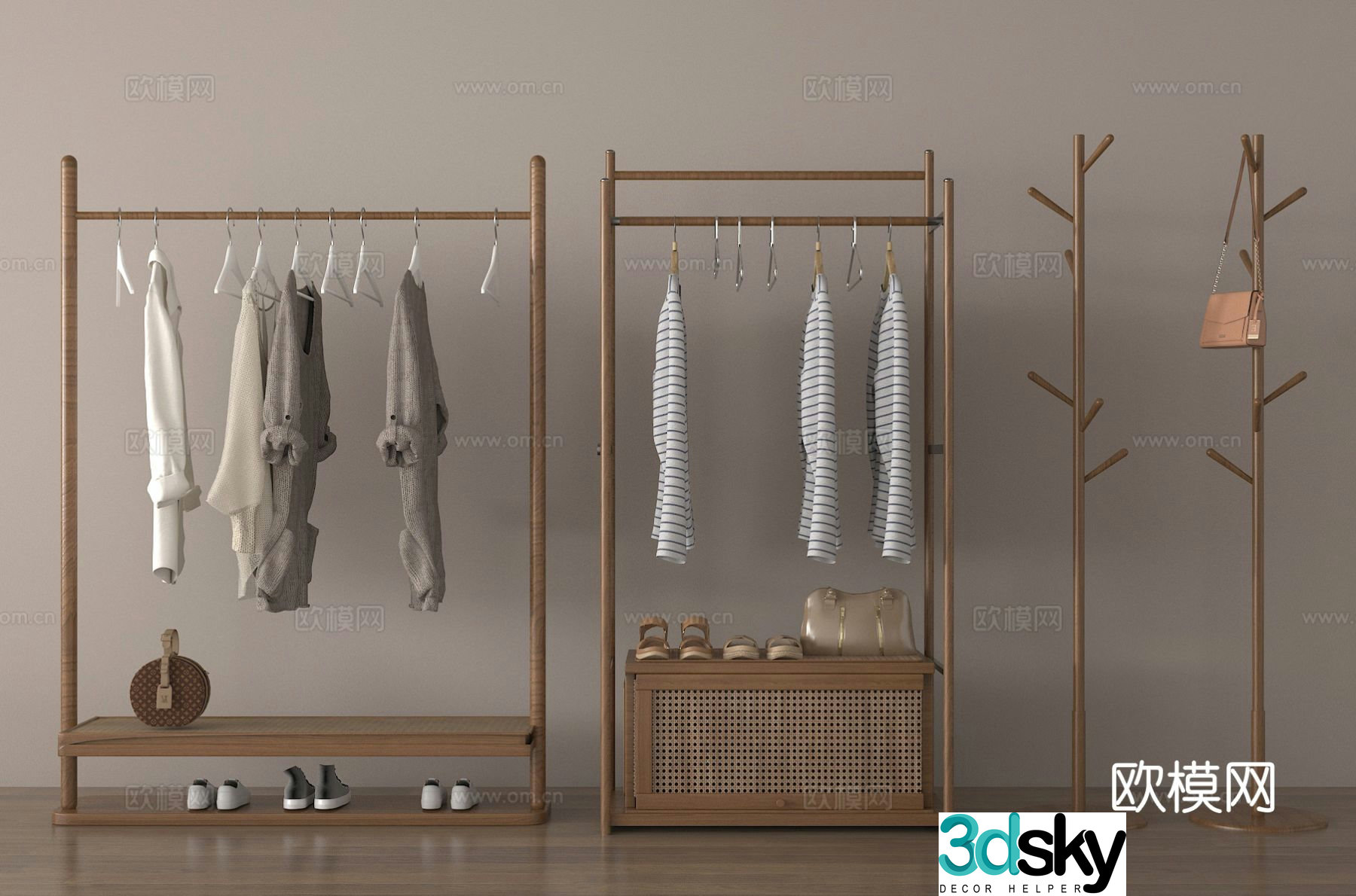 clothes hanger clothes rack coat rack clothes drying rack 3d model
