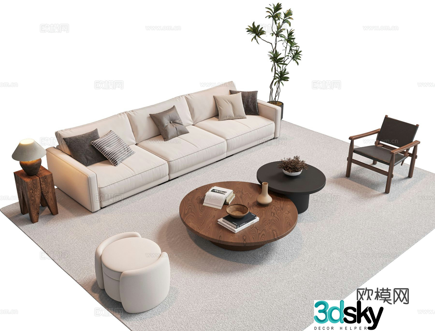 Wabi Sabi modular sofa 3d model