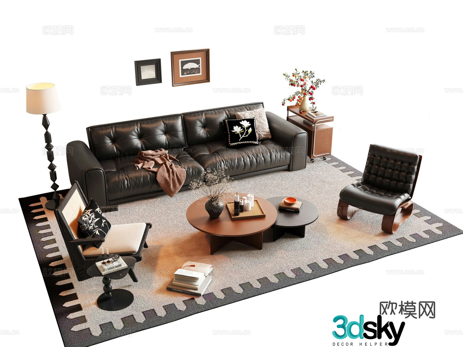 Medieval style modular sofa 3D model