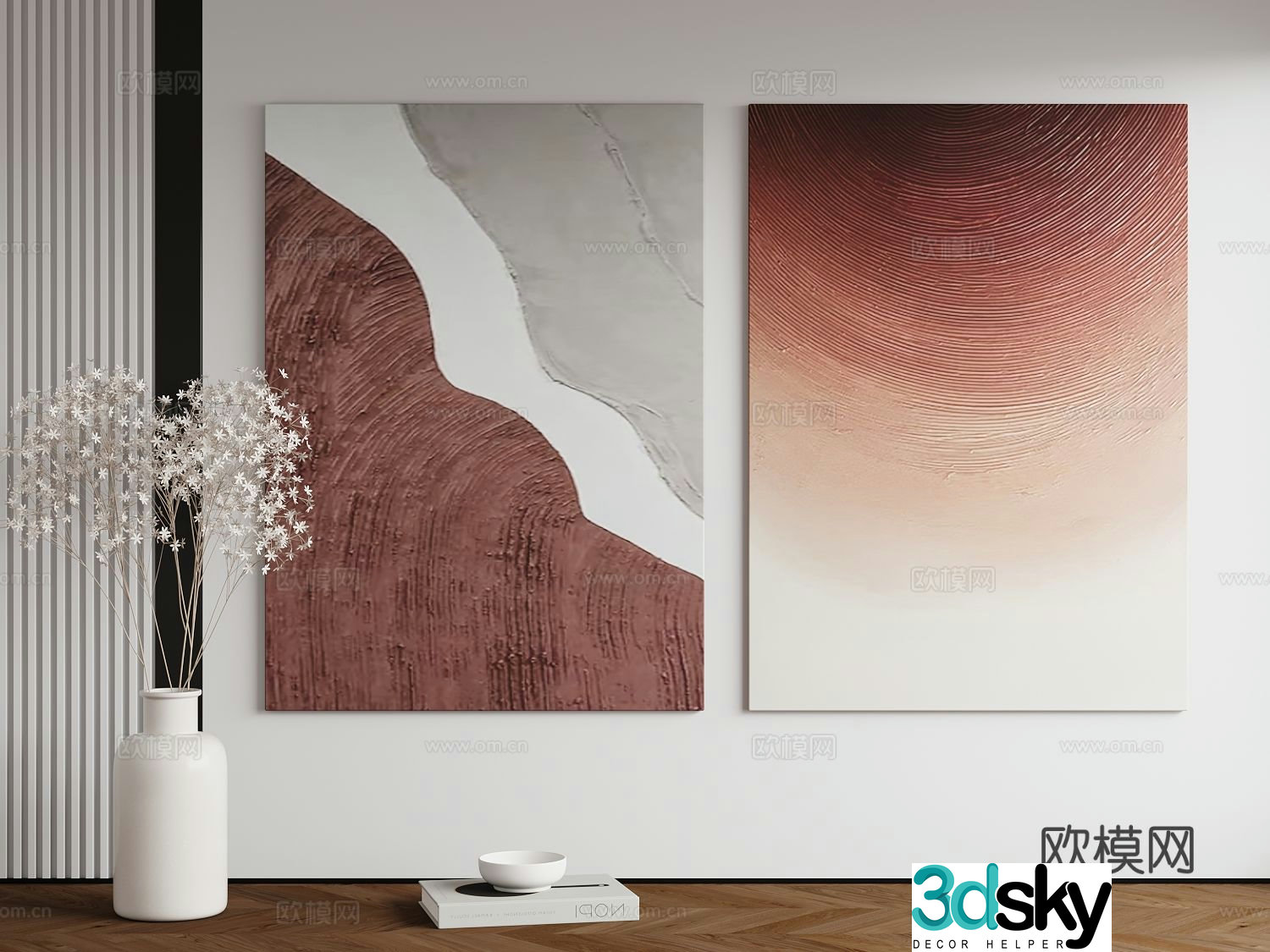 Modern abstract painting decorative painting art hanging painting 3D model