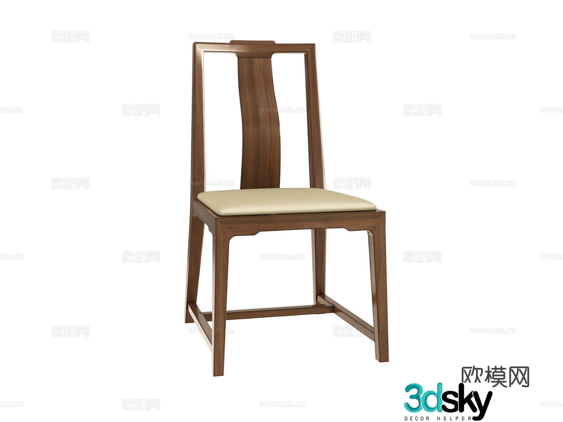 New Chinese style chair dining chair 3d model